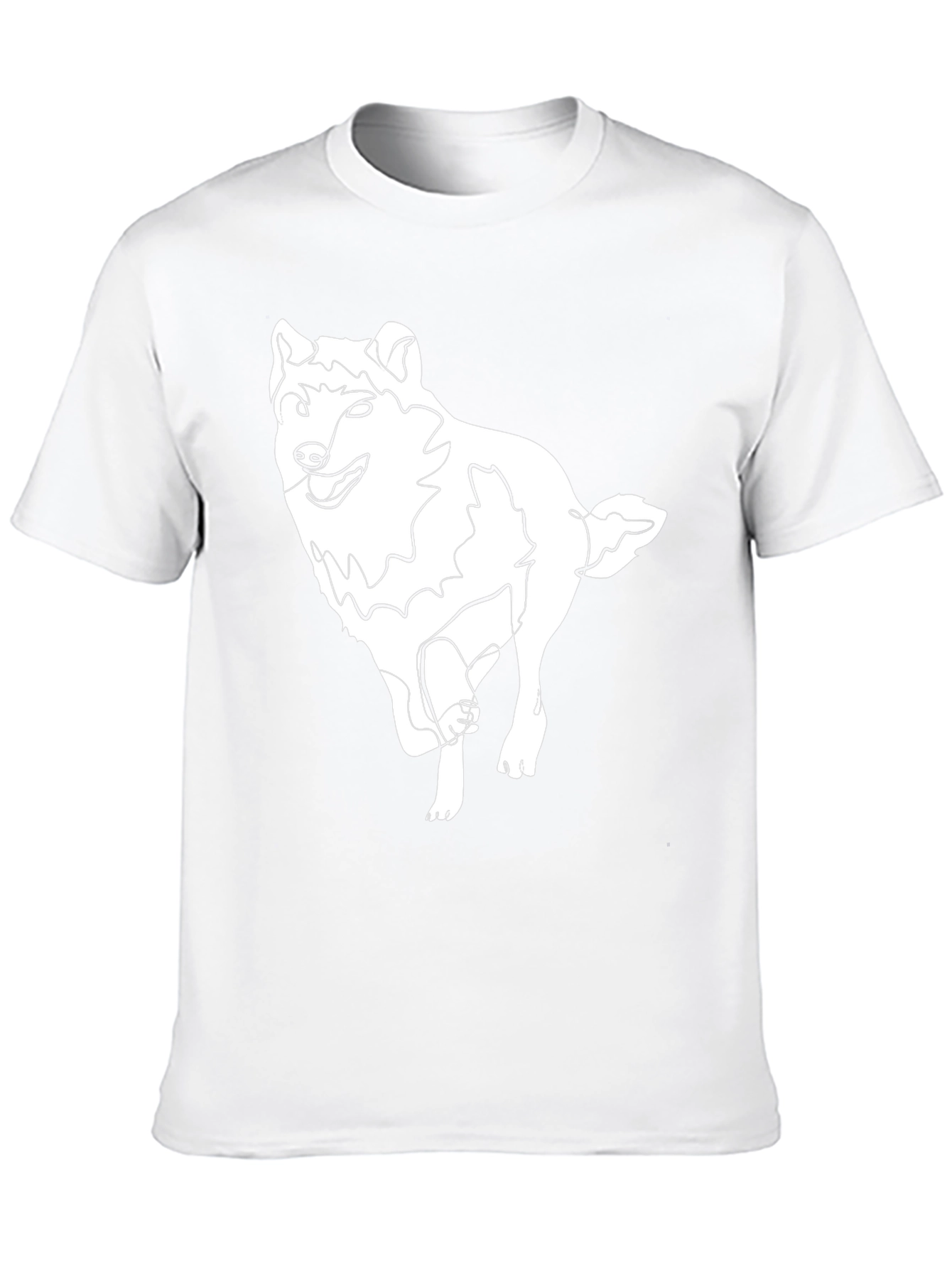 Abstract Wolf Graphic Tee - Black Cotton T-Shirt