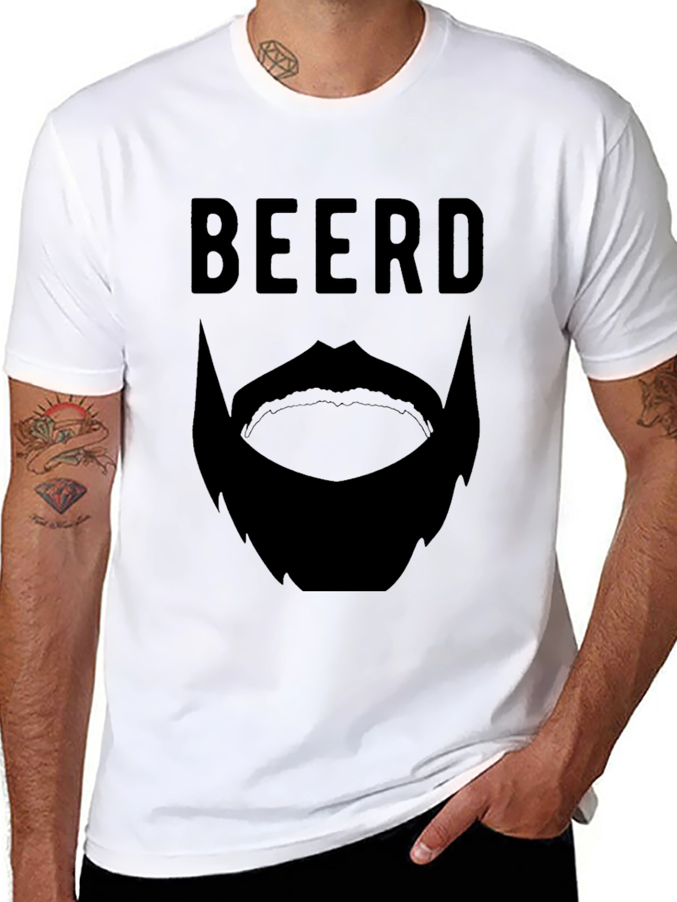 Mens Black BEERD Graphic Tee