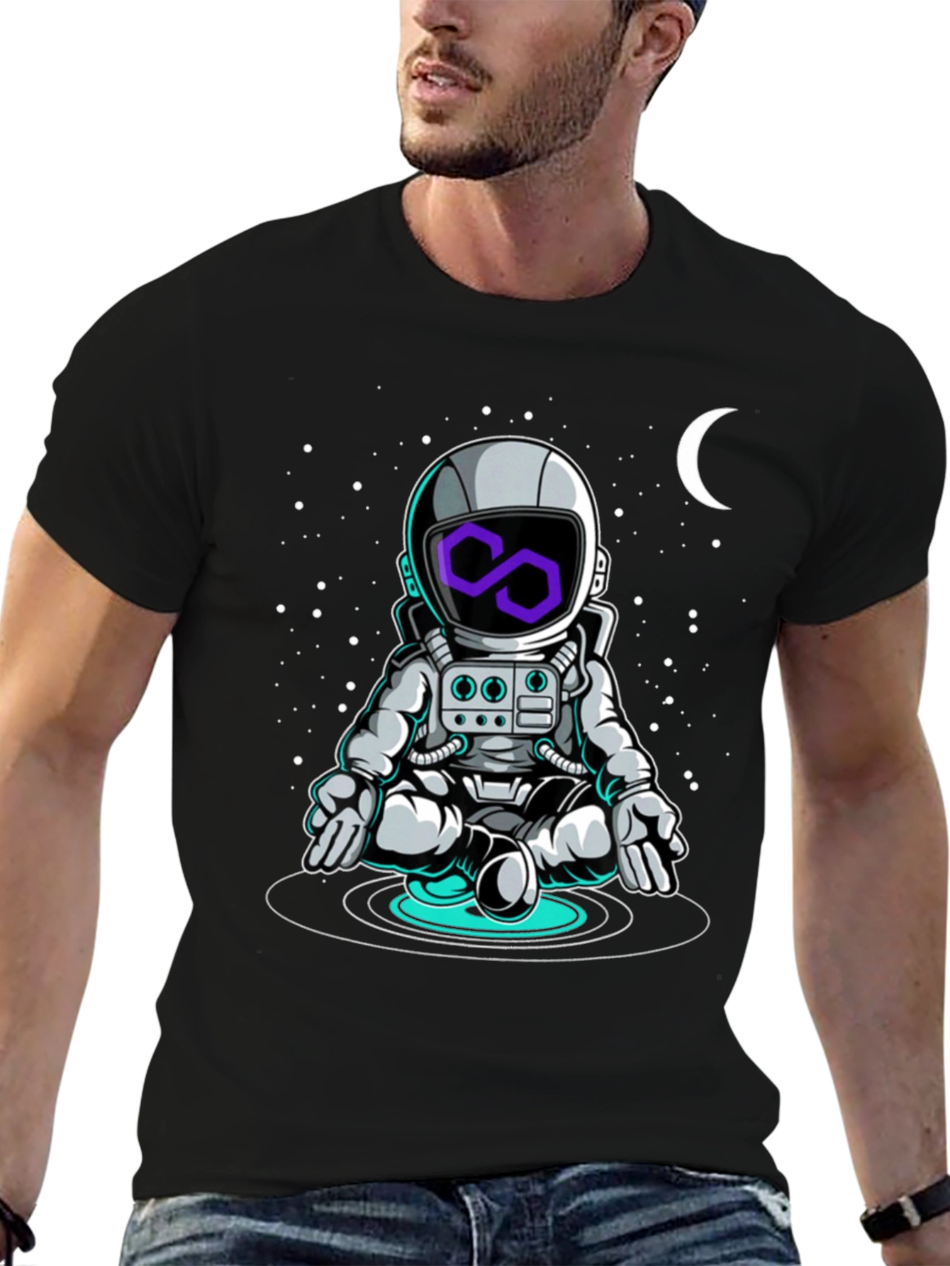 Astronaut in Space T-Shirt - Cosmic Zen