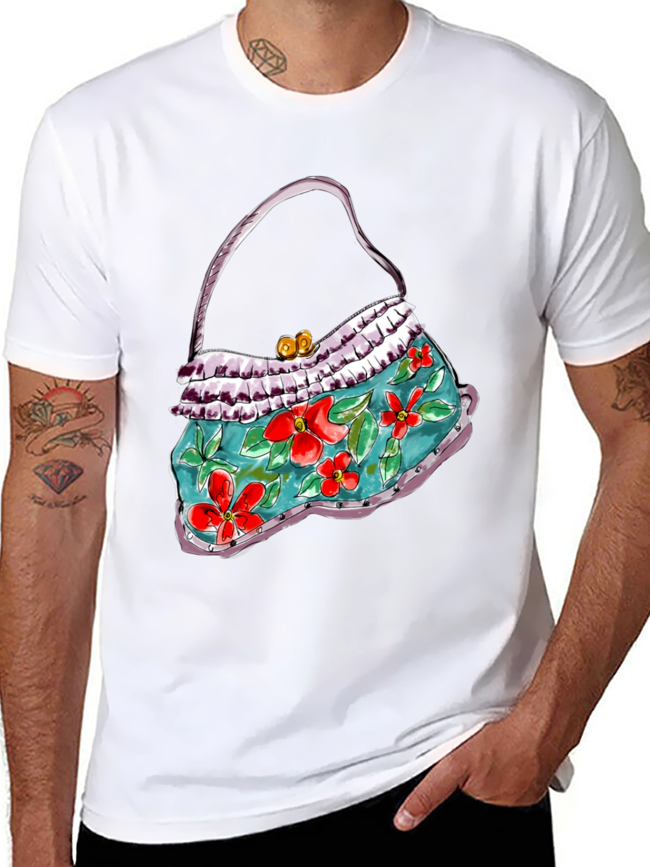 Floral Purse Graphic T-Shirt