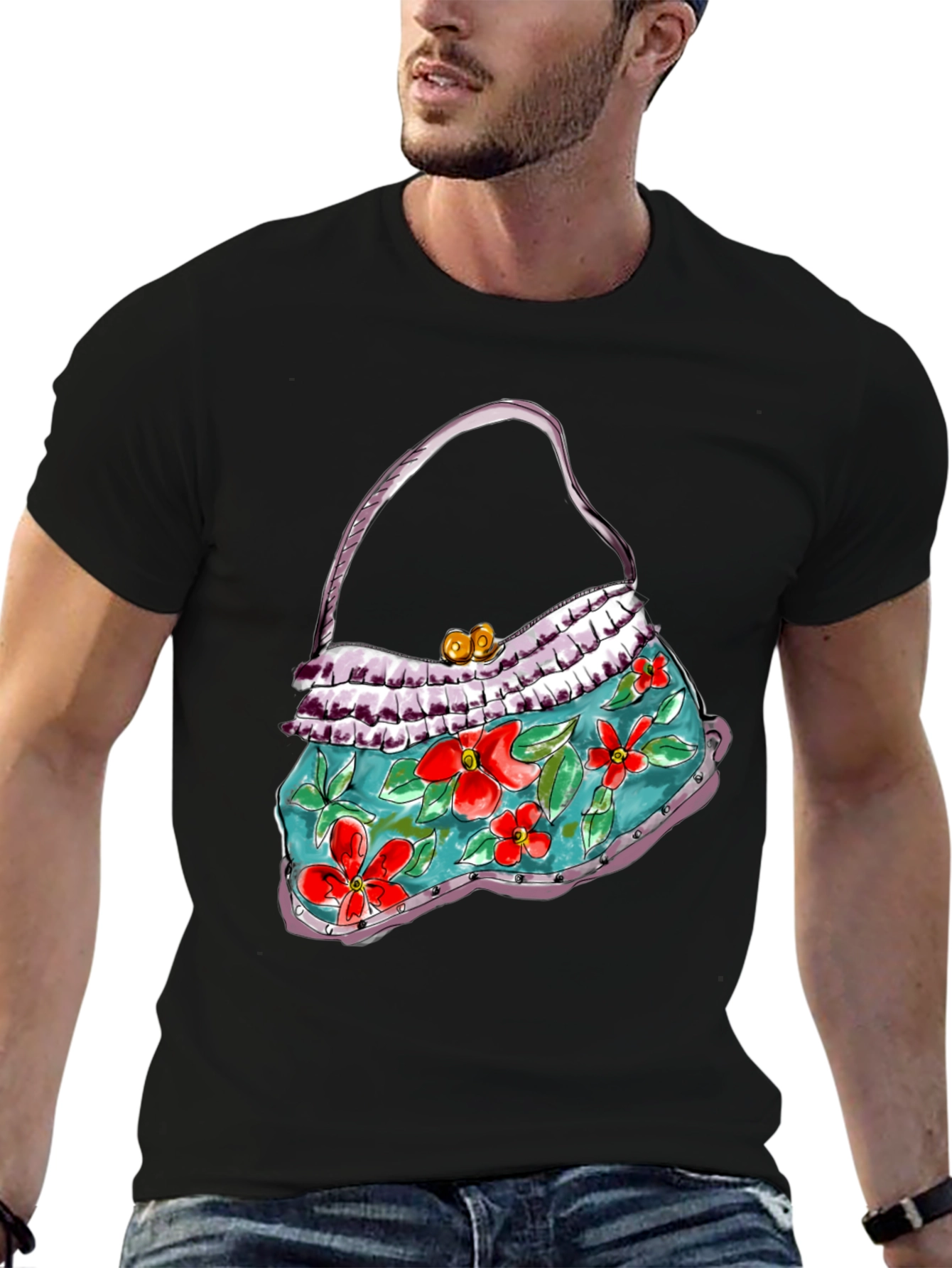 Floral Purse Graphic T-Shirt