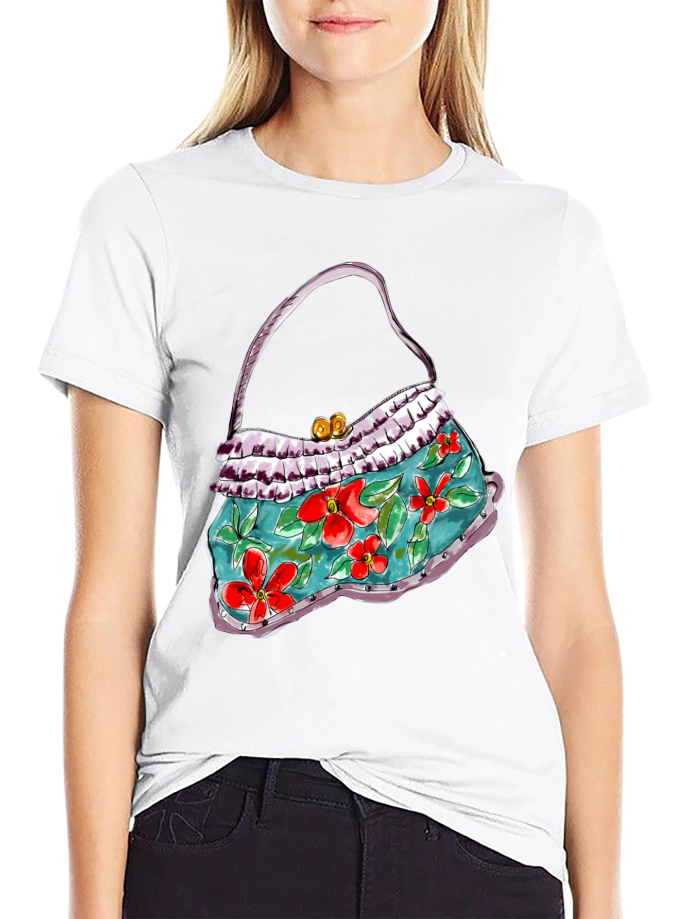 Floral Purse Graphic T-Shirt