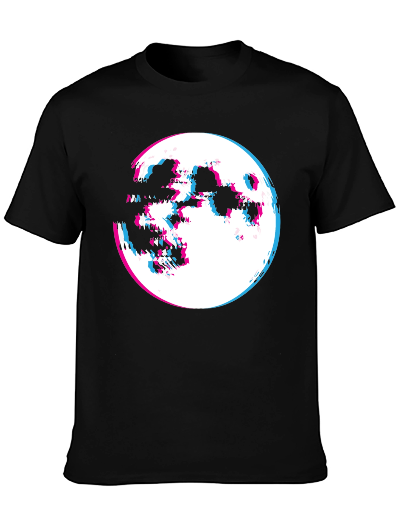 Glitch Moon Graphic T-Shirt - Mens Black Tee