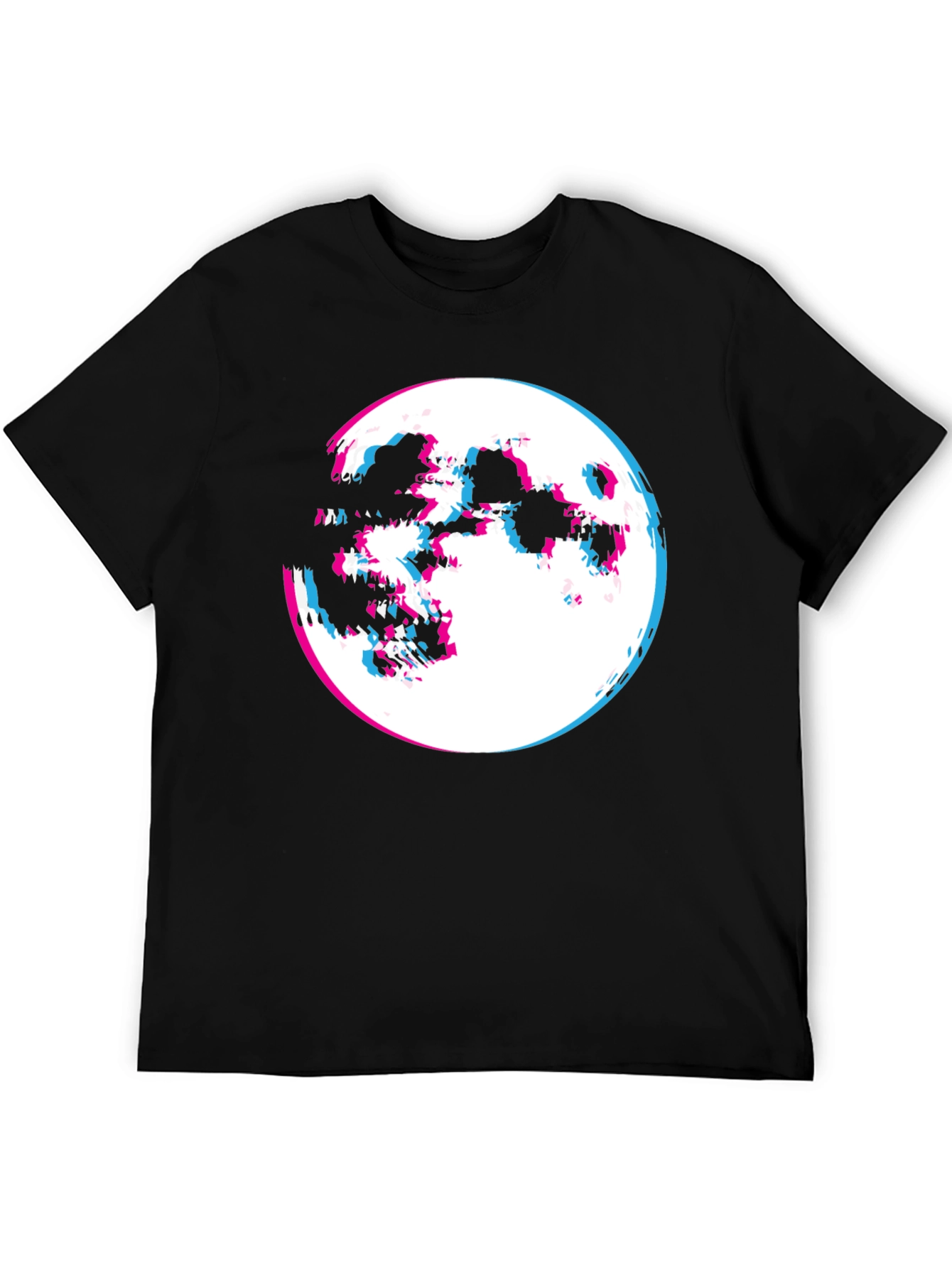 Glitch Moon Graphic T-Shirt - Mens Black Tee