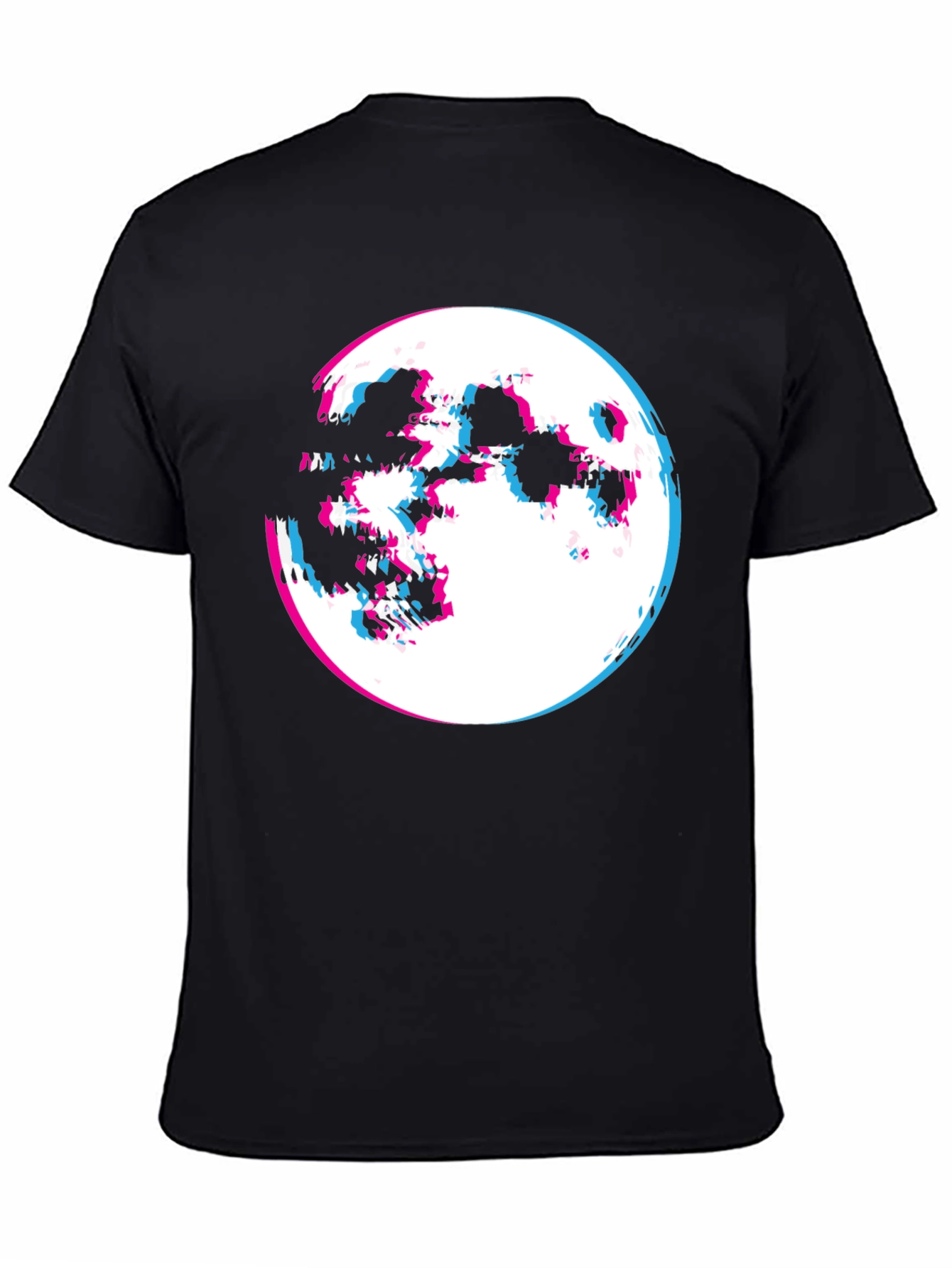 Glitch Moon Graphic T-Shirt - Mens Black Tee