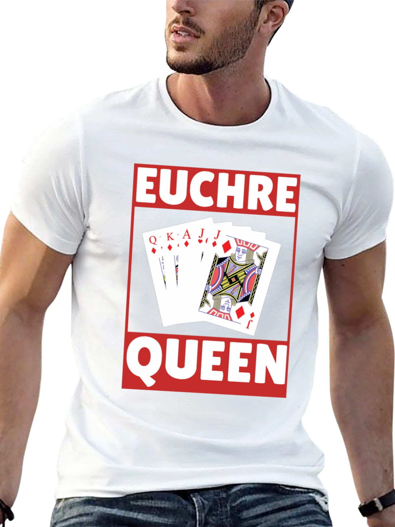 Euchre Queen Card Game Graphic T-Shirt