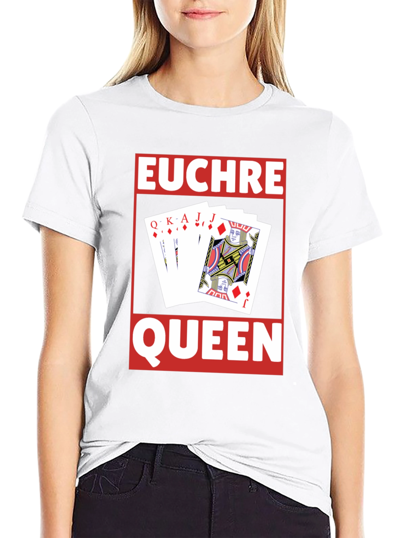 Euchre Queen Card Game Graphic T-Shirt