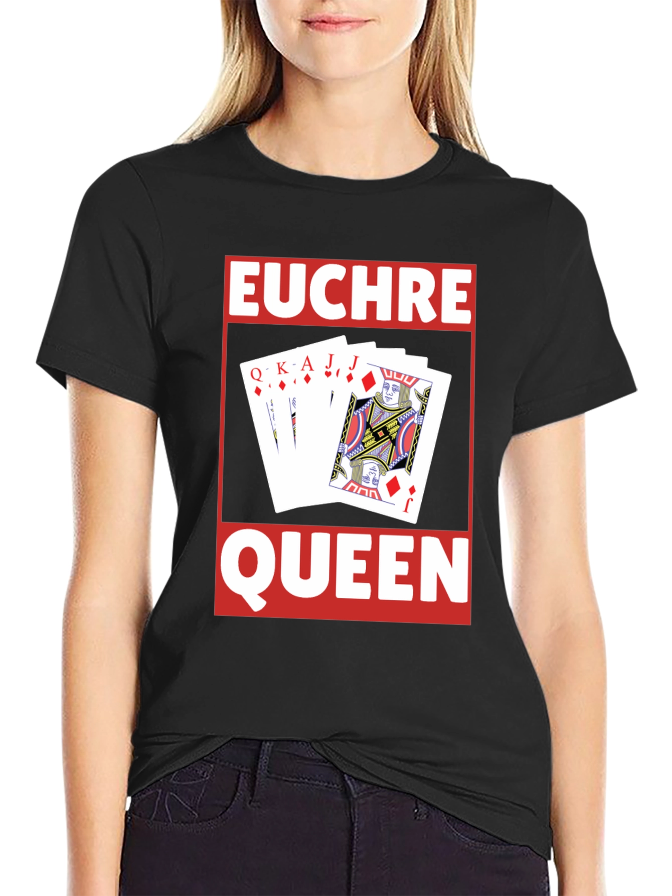 Euchre Queen Card Game Graphic T-Shirt