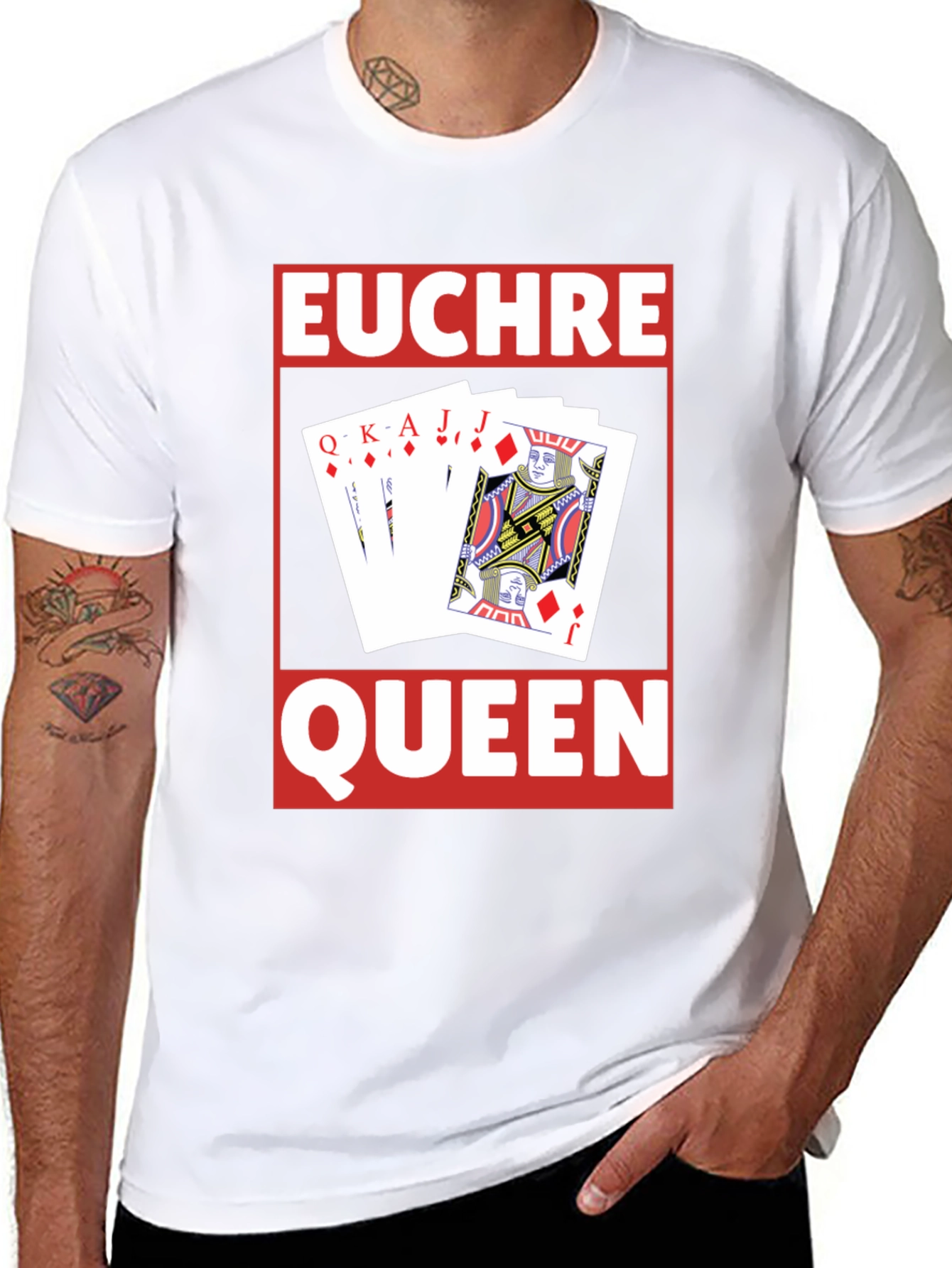 Euchre Queen Card Game Graphic T-Shirt
