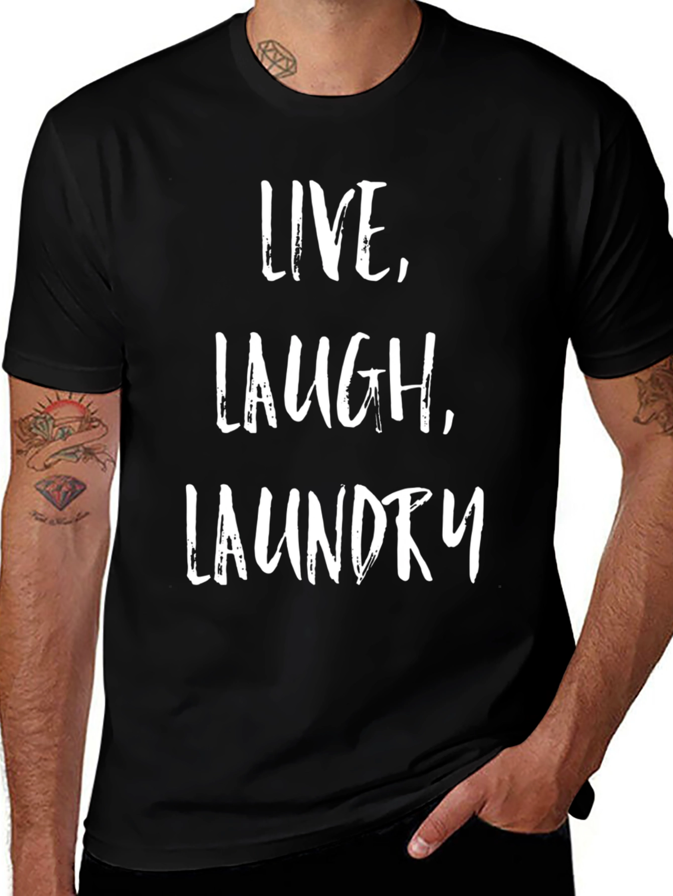 Live Laugh Laundry T-Shirt - Funny Novelty Tee