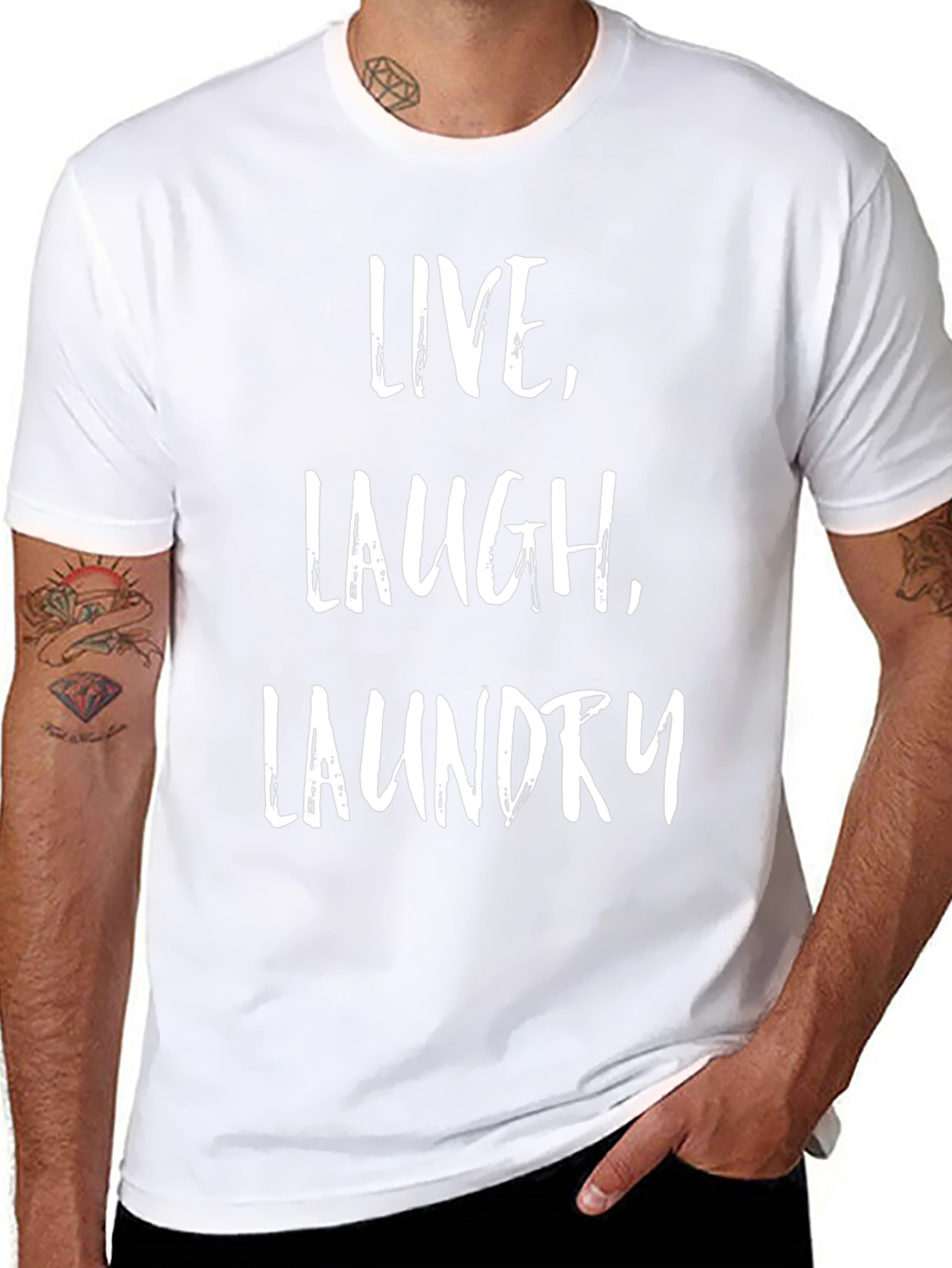 Live Laugh Laundry T-Shirt - Funny Novelty Tee