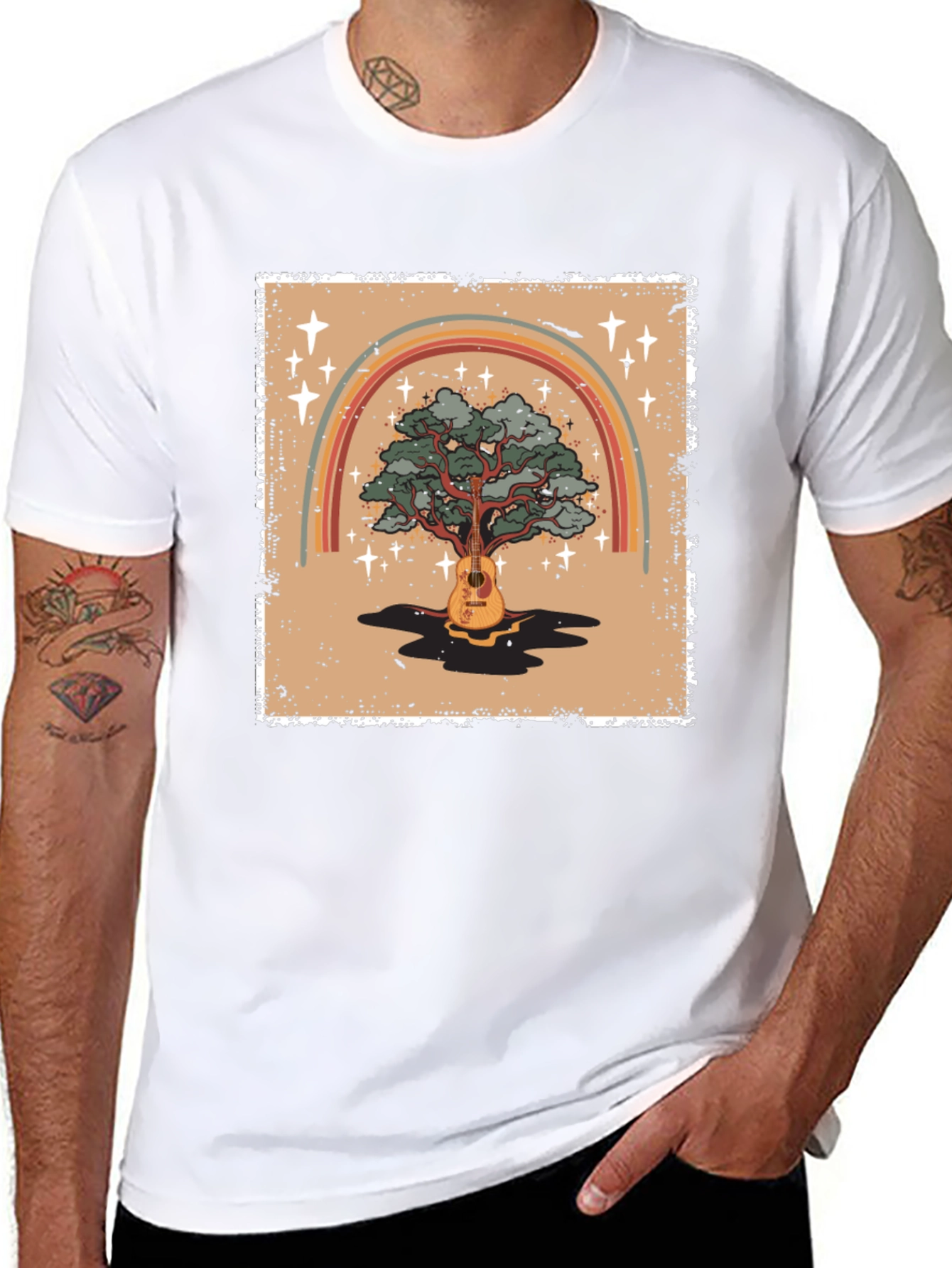 Guitar Tree Rainbow Graphic Tee - Unisex