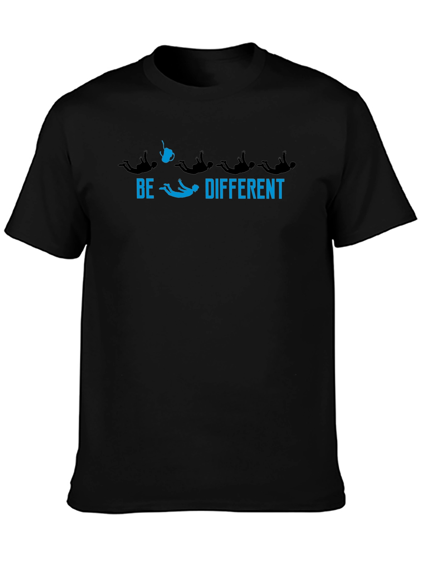 Be Different Skydiving Graphic Tee - Black
