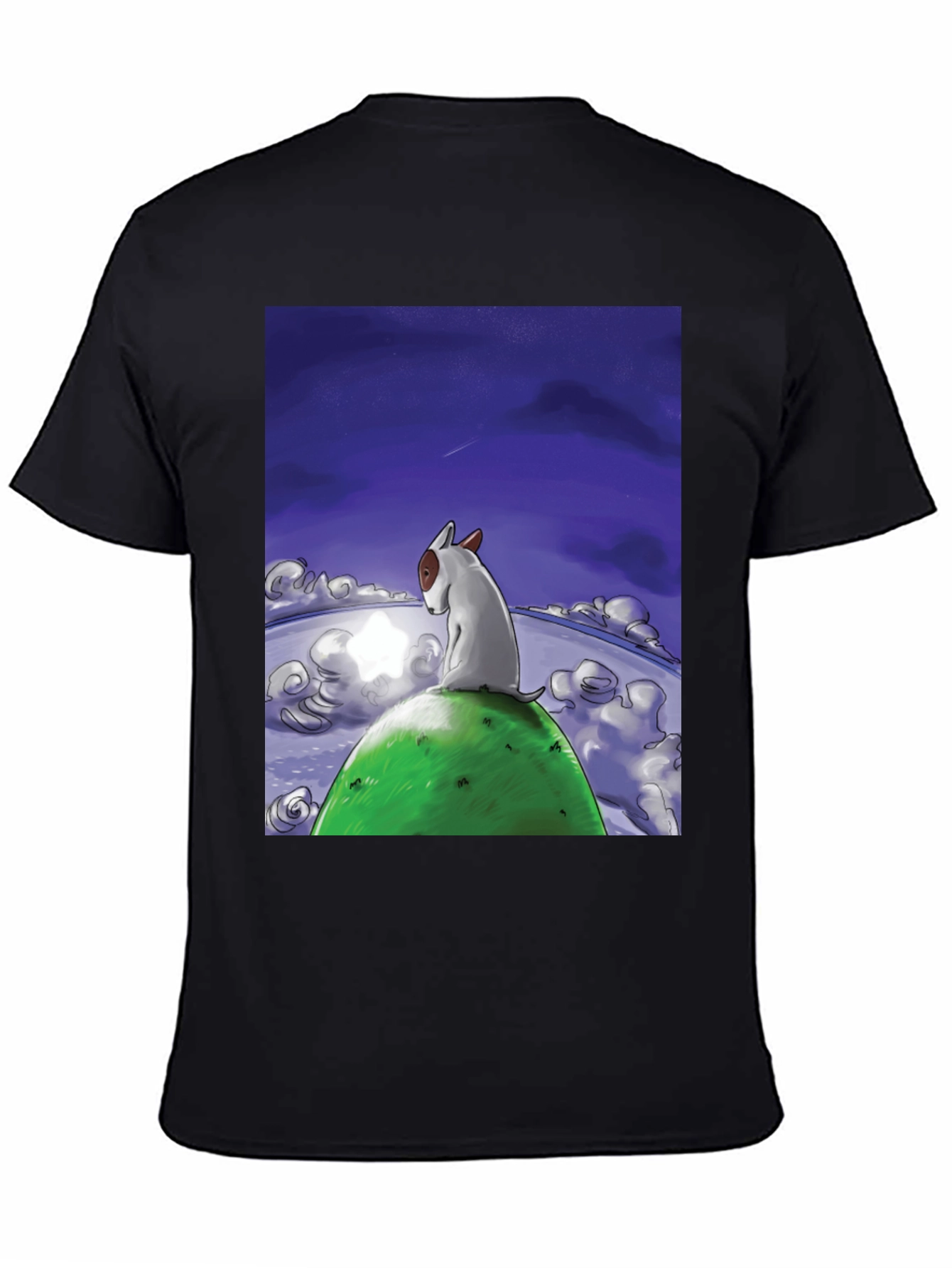 Dog Stargazing Tee - Bull Terrier Graphic Print