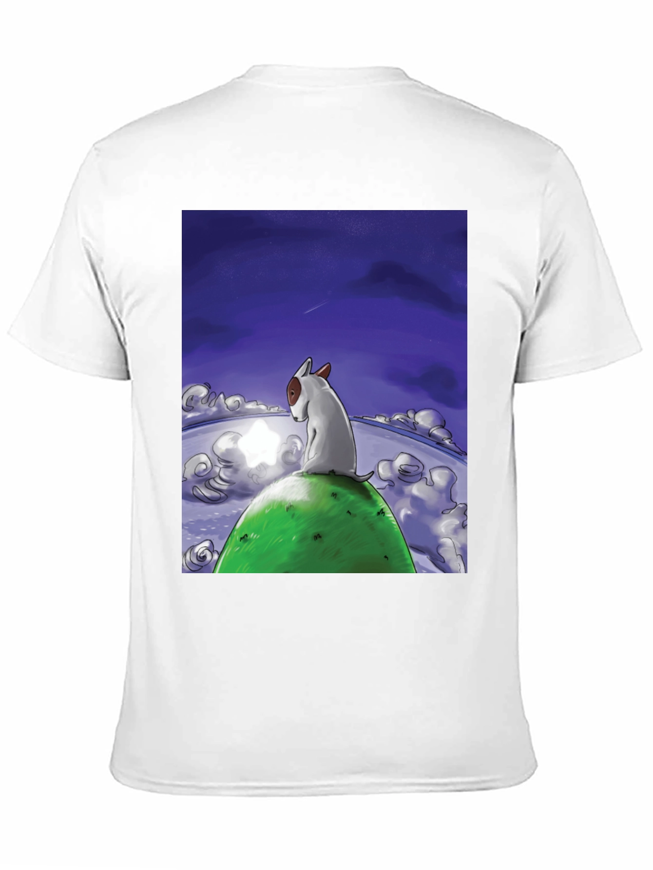 Dog Stargazing Tee - Bull Terrier Graphic Print