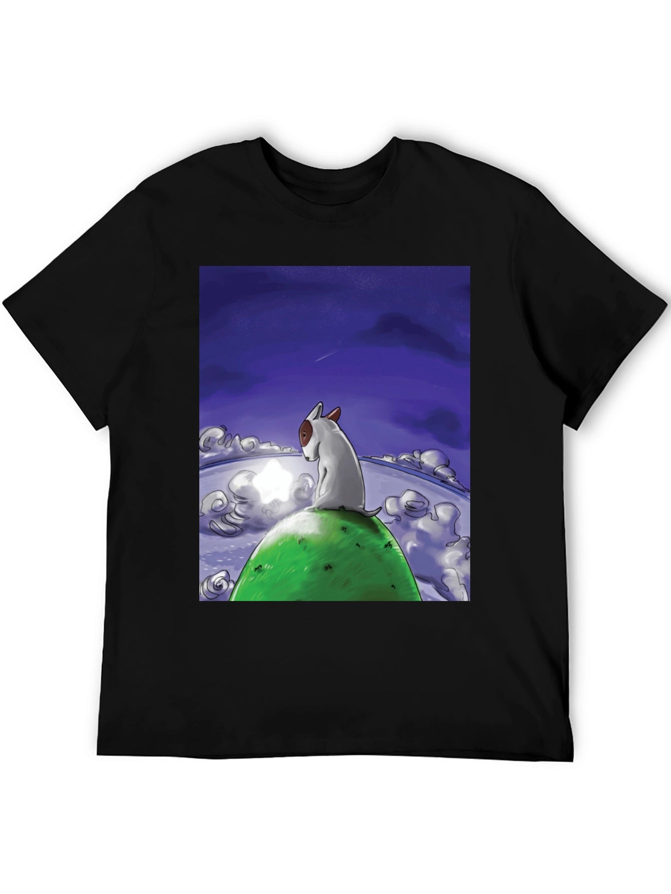 Dog Stargazing Tee - Bull Terrier Graphic Print