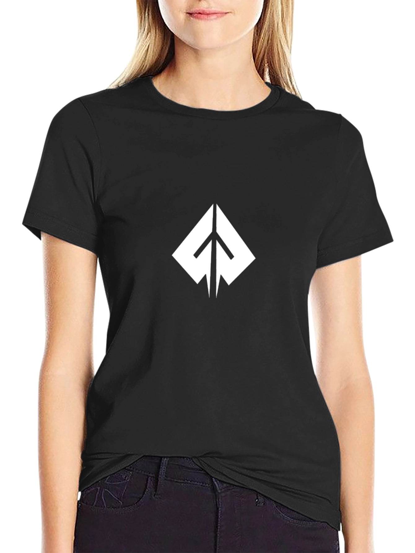 Modern Black T-Shirt with Abstract Logo