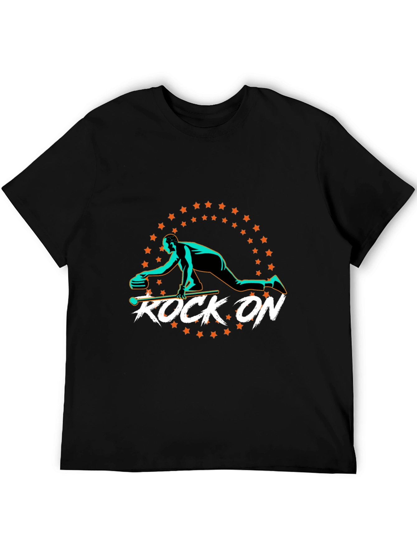 Rock On Curling Graphic T-Shirt
