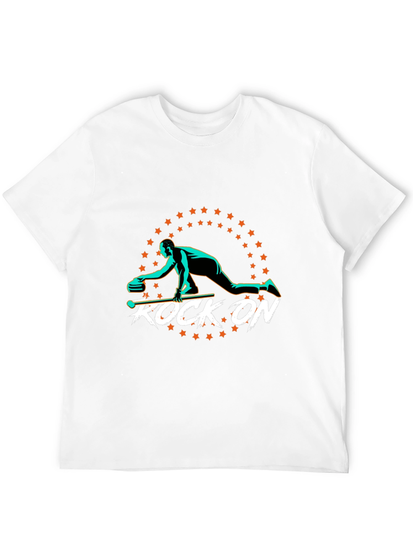 Rock On Curling Graphic T-Shirt