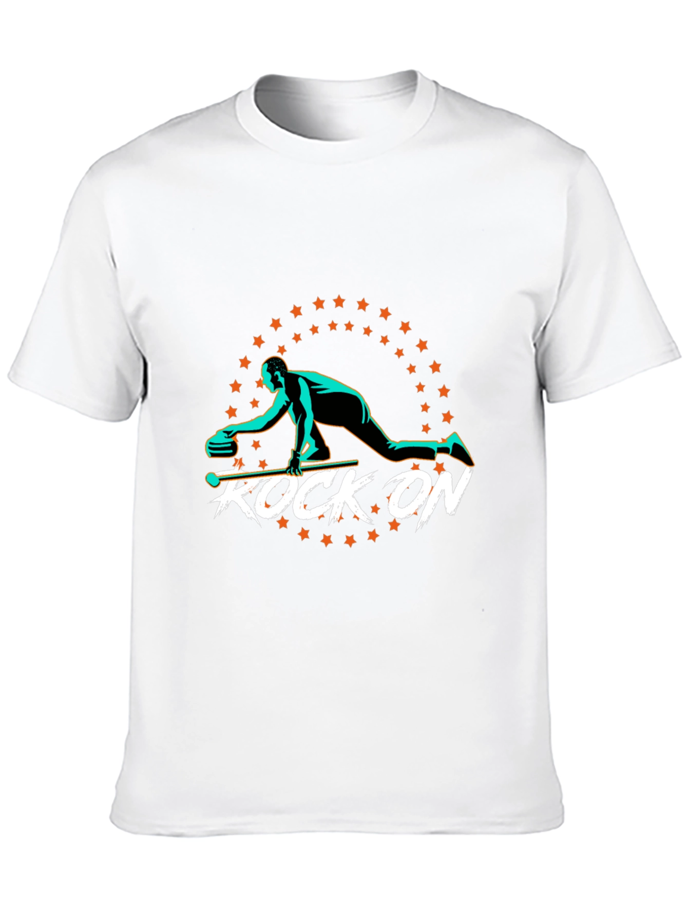 Rock On Curling Graphic T-Shirt