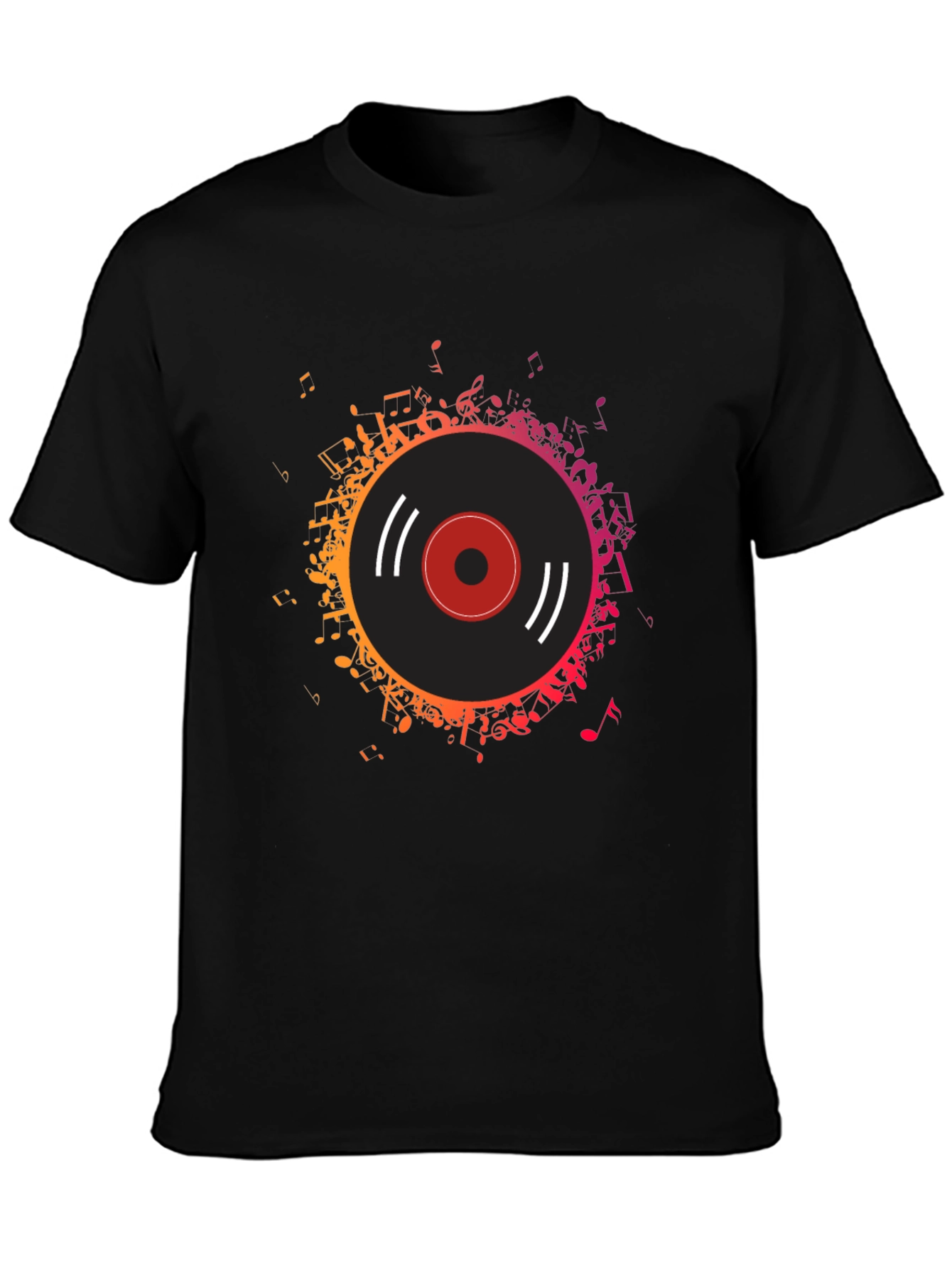 Vinyl Record Music Notes Graphic Tee