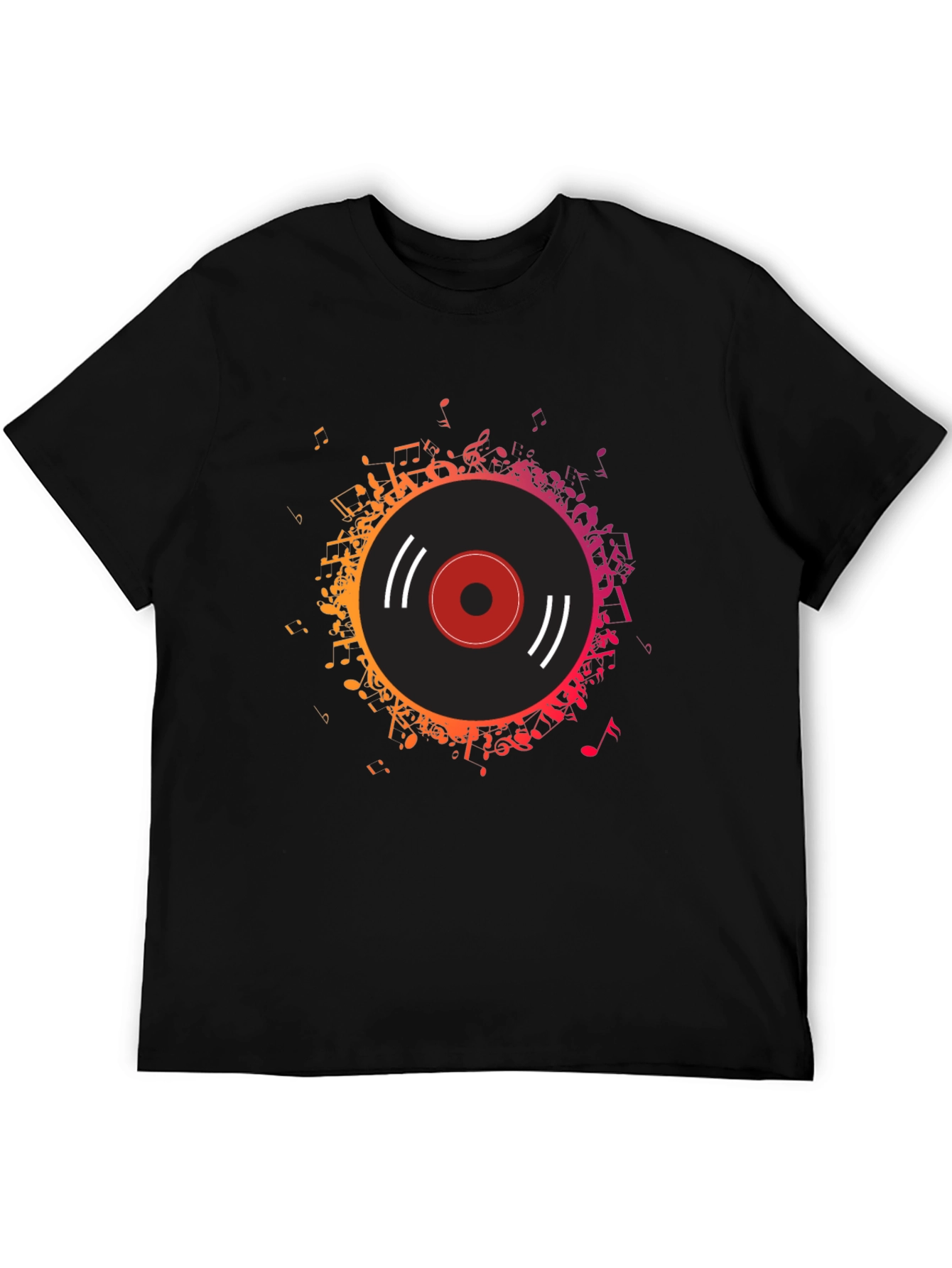 Vinyl Record Music Notes Graphic Tee