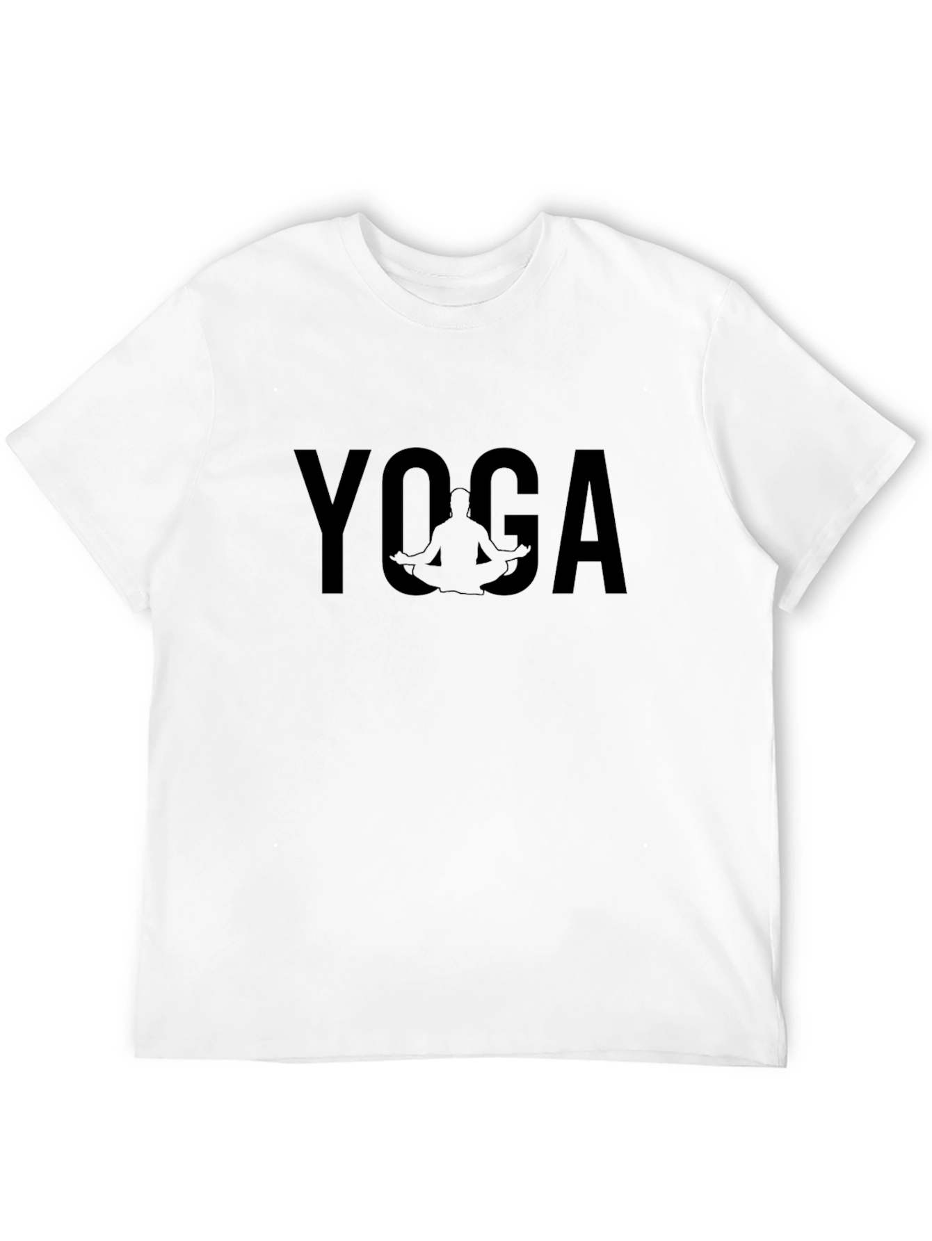 Yoga Pose Graphic Tee - Black Cotton T-Shirt