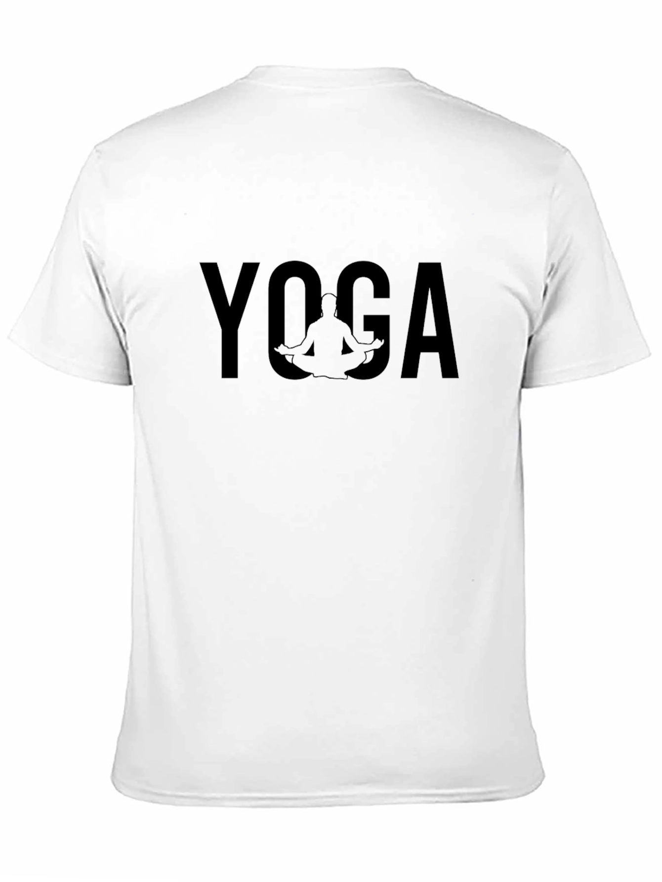 Yoga Pose Graphic Tee - Black Cotton T-Shirt