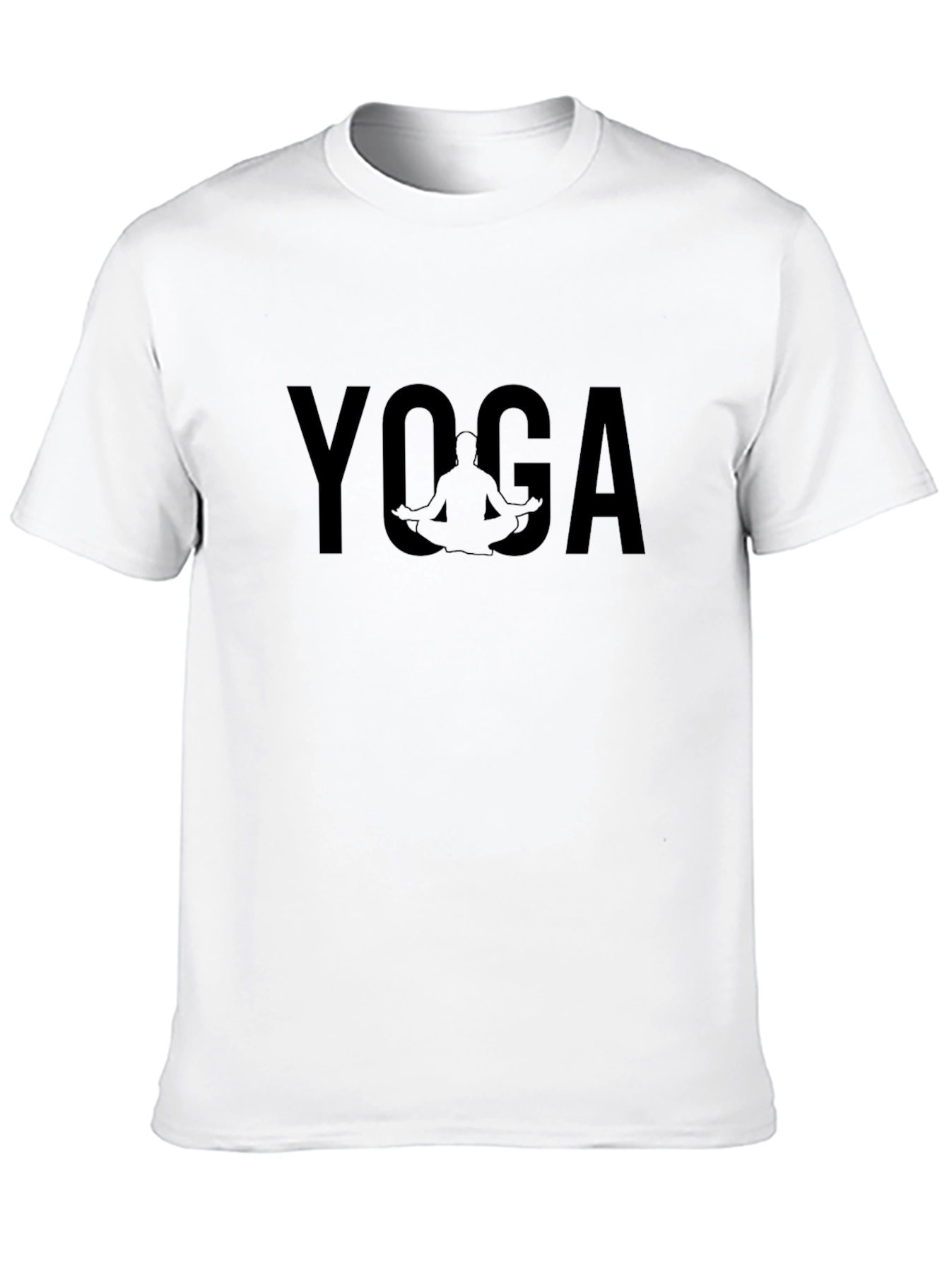 Yoga Pose Graphic Tee - Black Cotton T-Shirt
