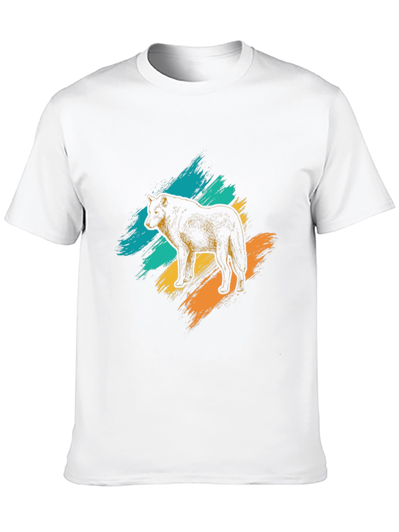 Wolf Graphic Print Mens Black T-Shirt