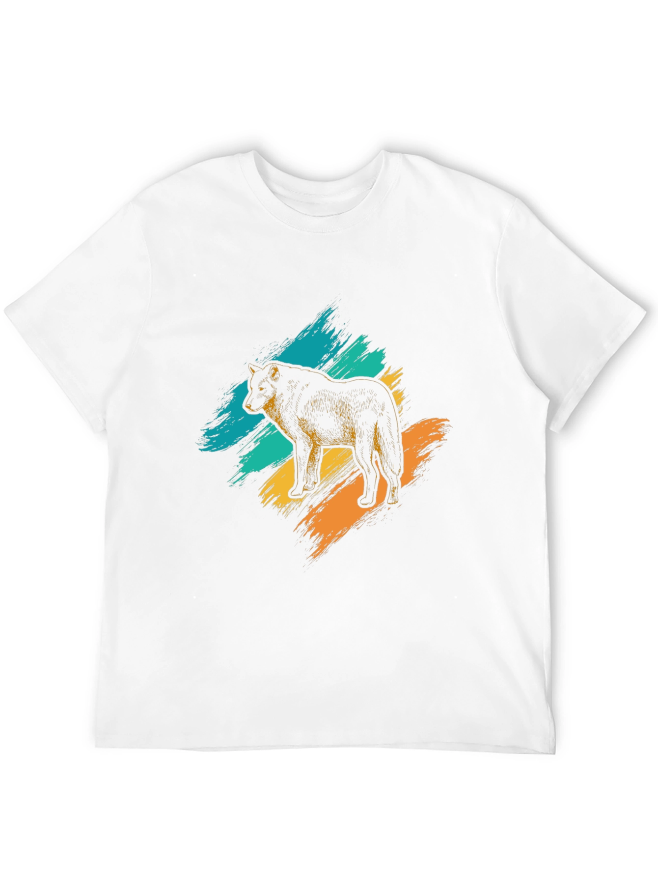 Wolf Graphic Print Mens Black T-Shirt