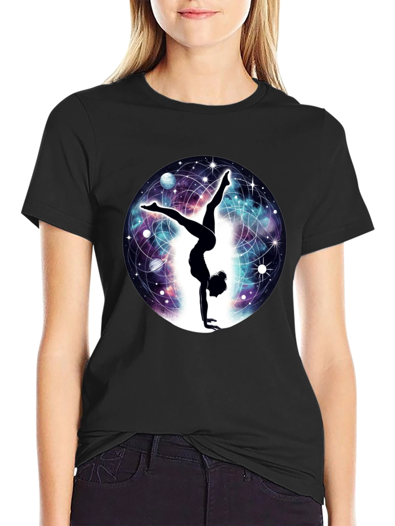 Cosmic Handstand T-Shirt - Yoga & Space