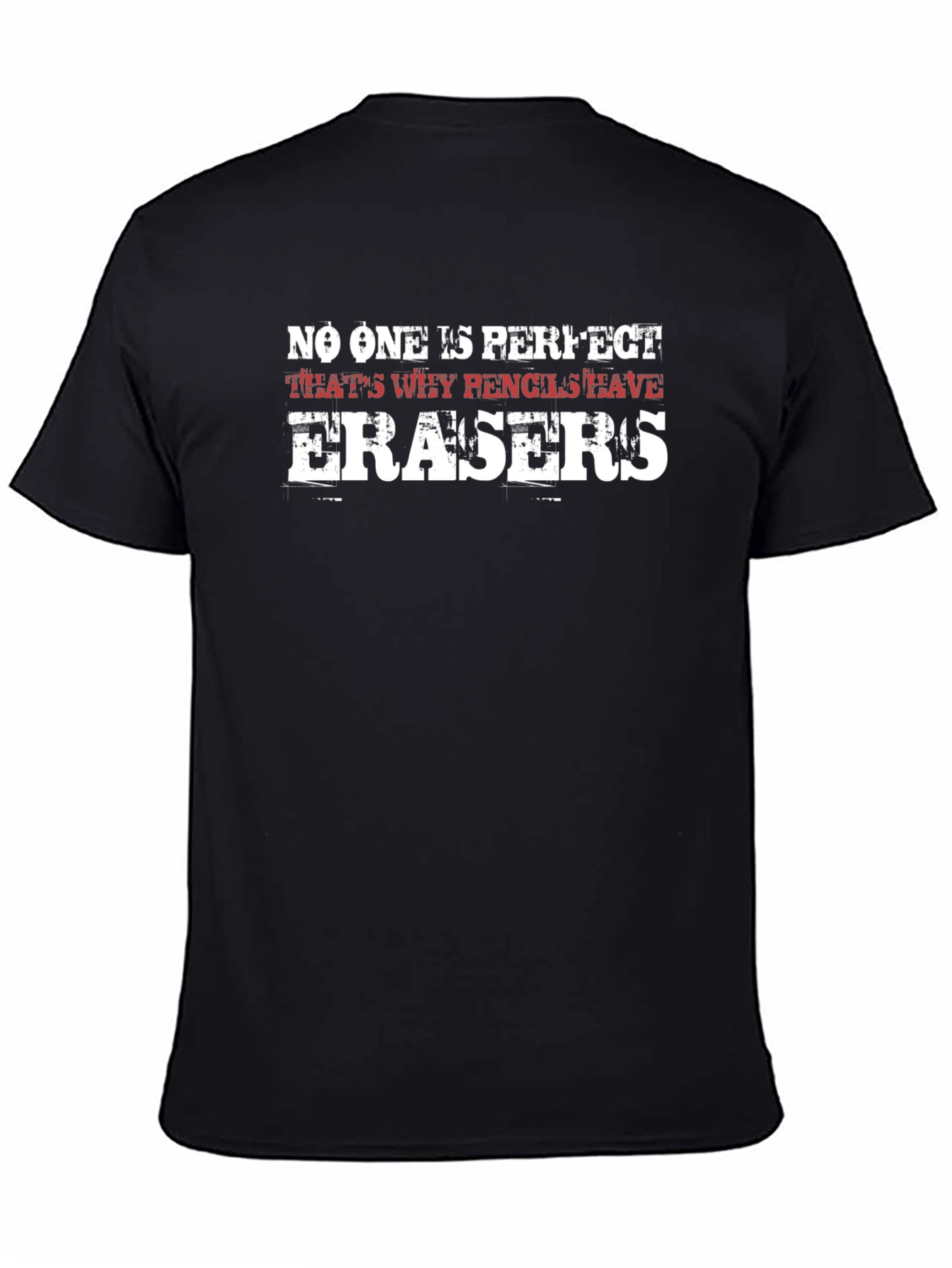 Humorous Erasers Graphic T-Shirt - Perfect Imperfection