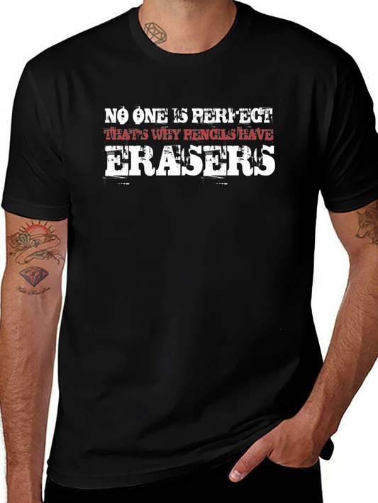 Humorous Erasers Graphic T-Shirt - Perfect Imperfection