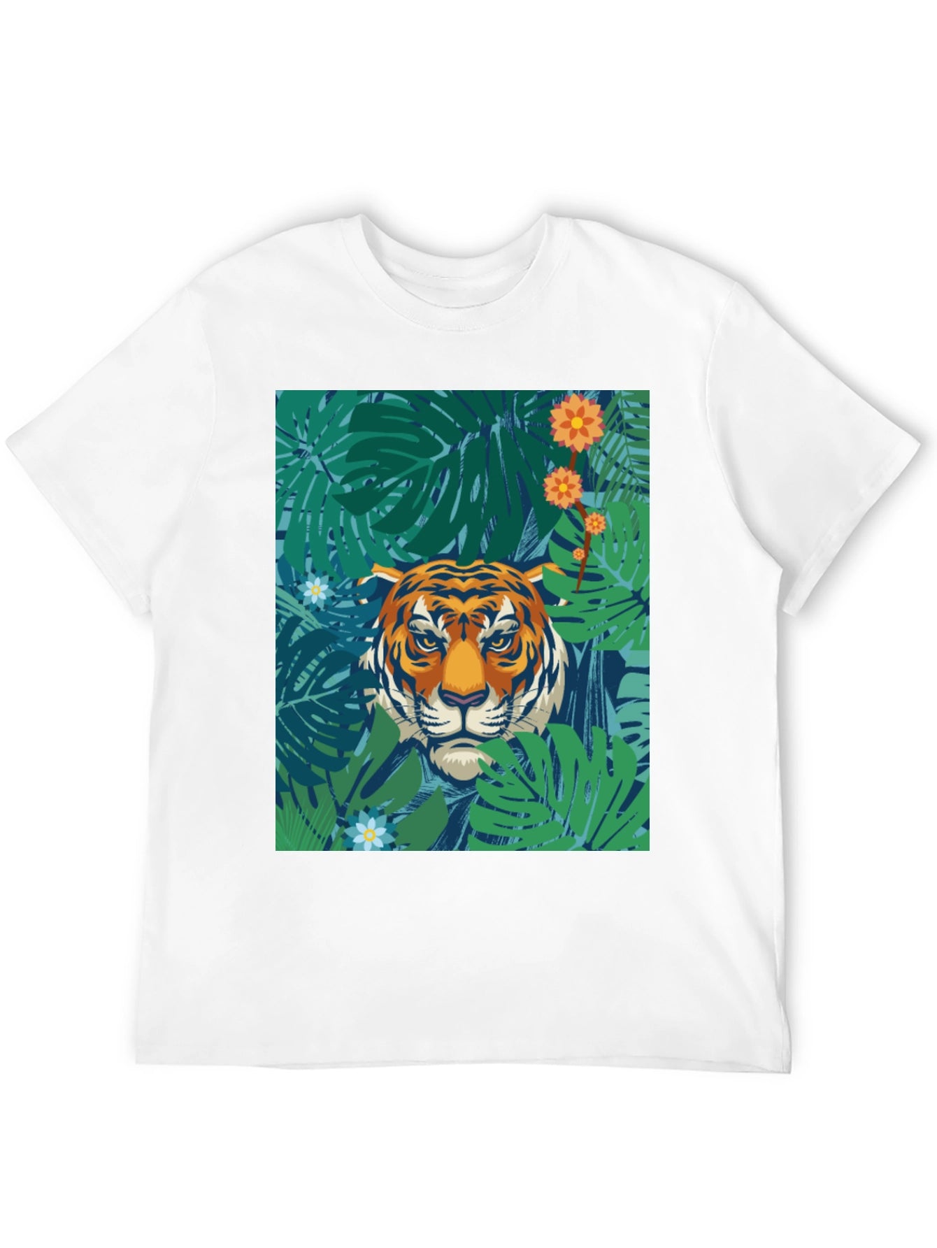 Jungle Tiger Graphic Tee - Black Cotton T-Shirt