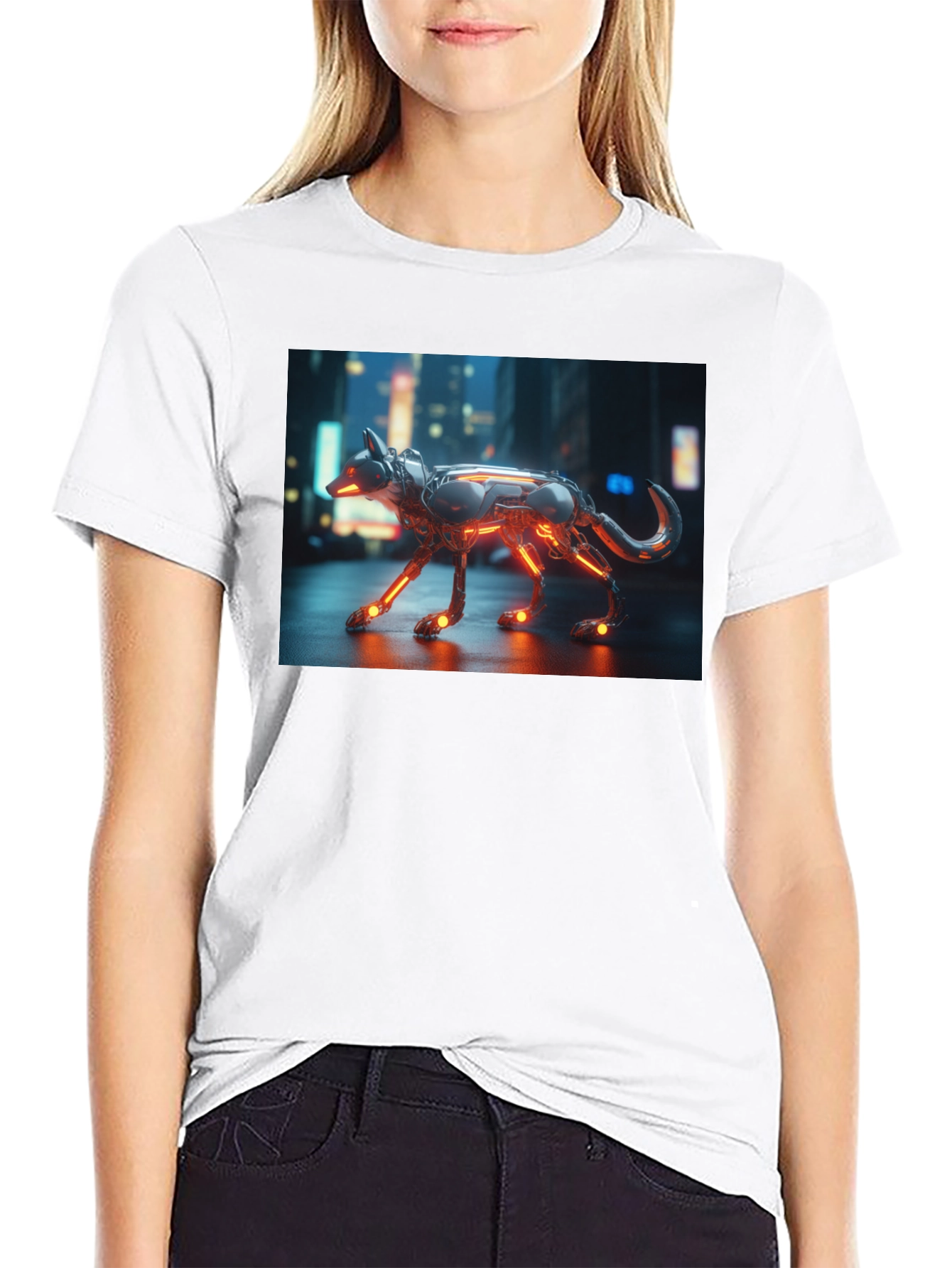 Cyberpunk Dog T-Shirt - Sci-Fi Pet Design