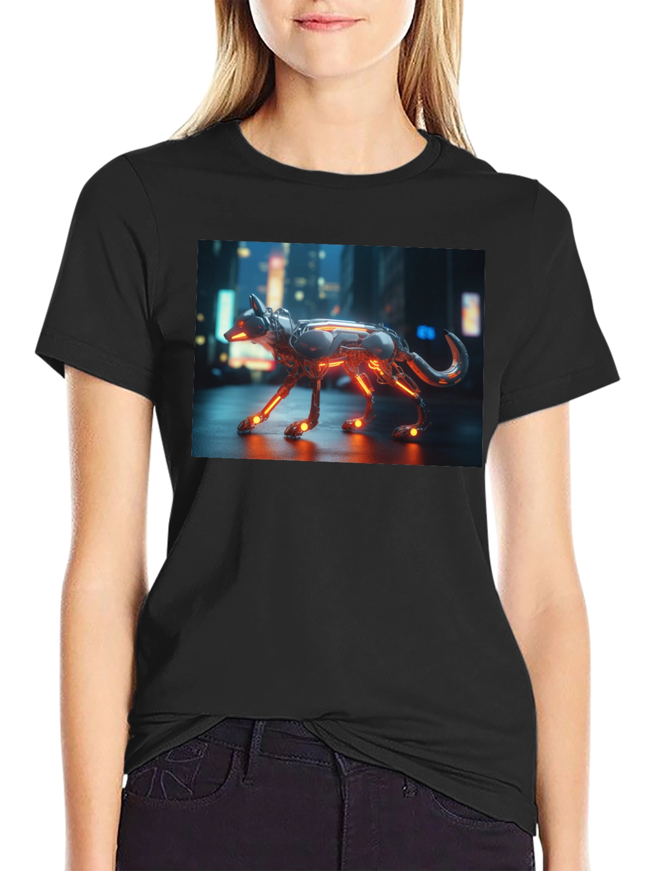 Cyberpunk Dog T-Shirt - Sci-Fi Pet Design