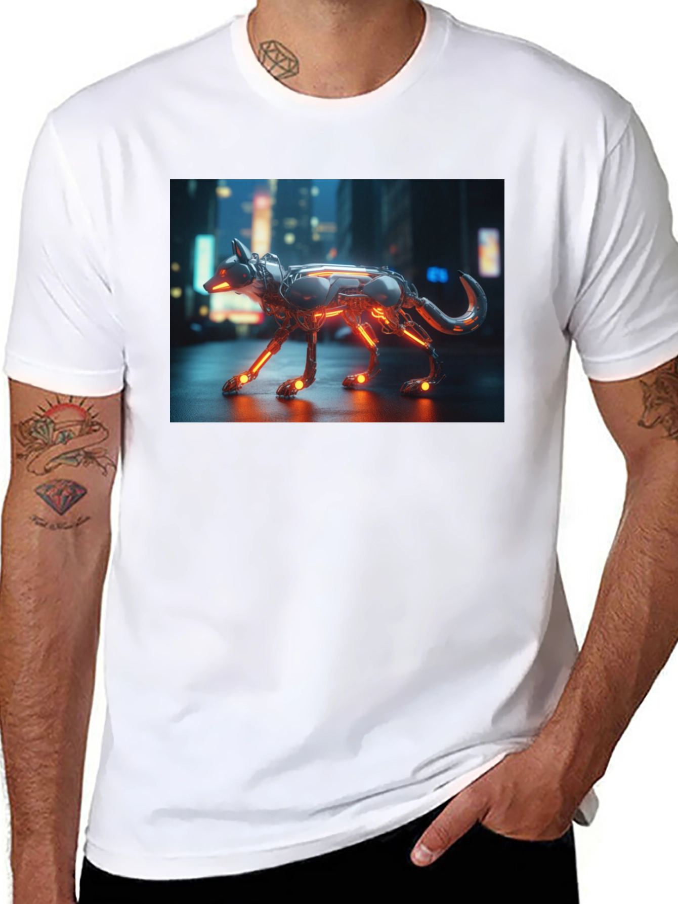 Cyberpunk Dog T-Shirt - Sci-Fi Pet Design