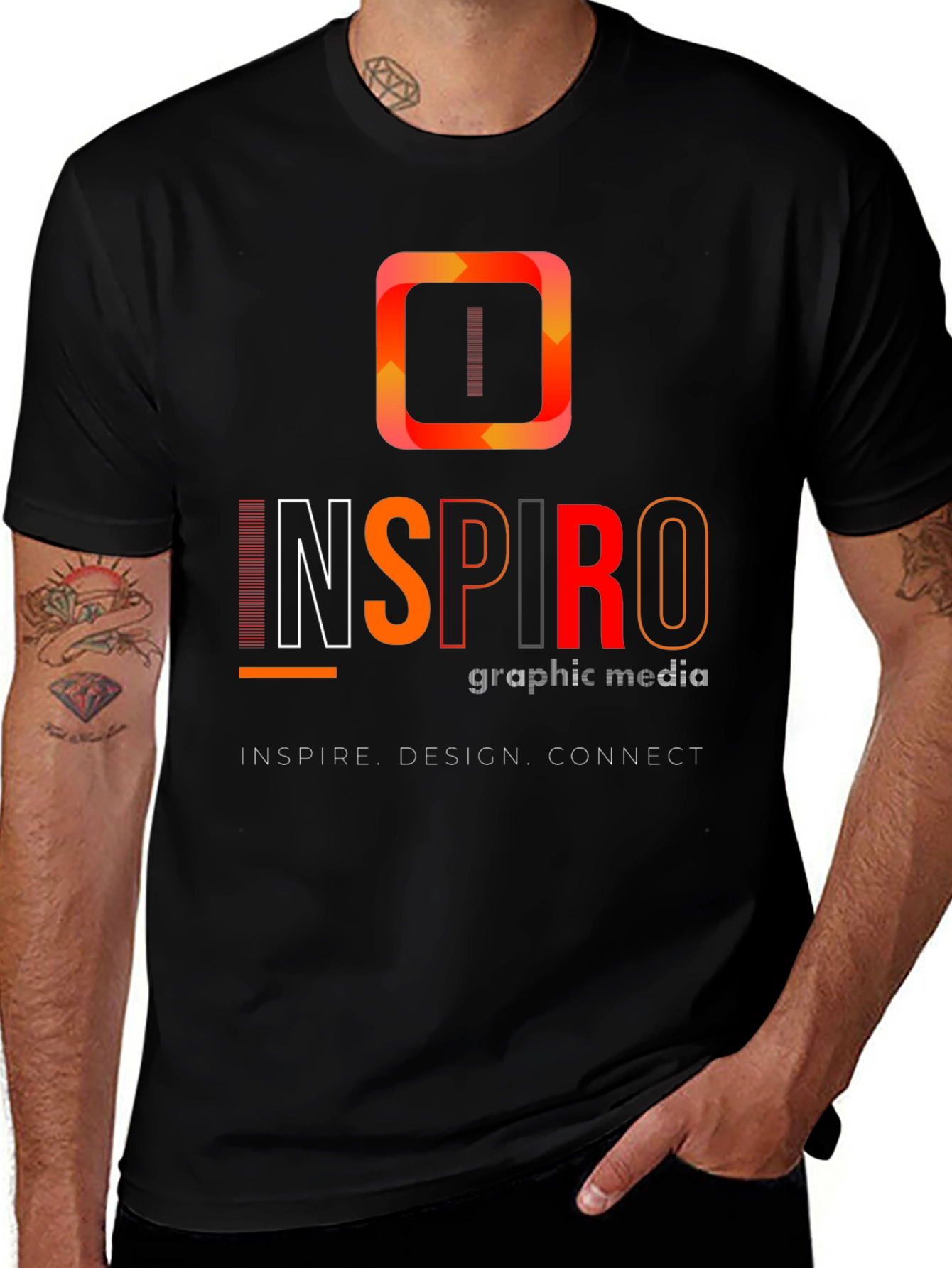 Inspiro Graphic Media Black T-Shirt