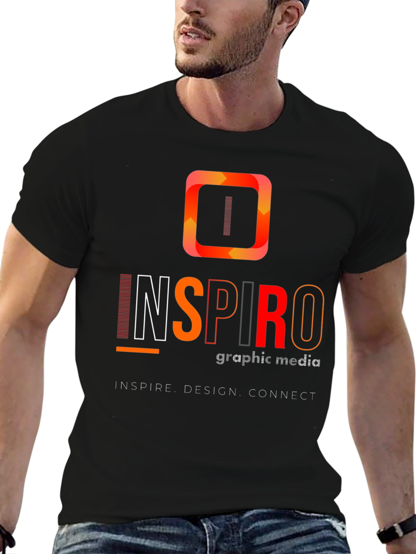 Inspiro Graphic Media Black T-Shirt