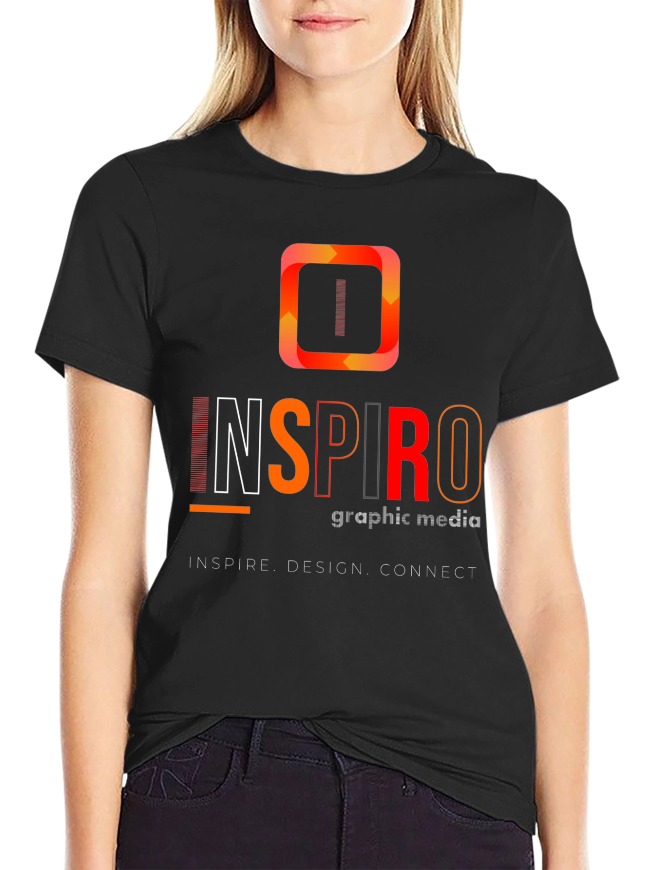 Inspiro Graphic Media Black T-Shirt