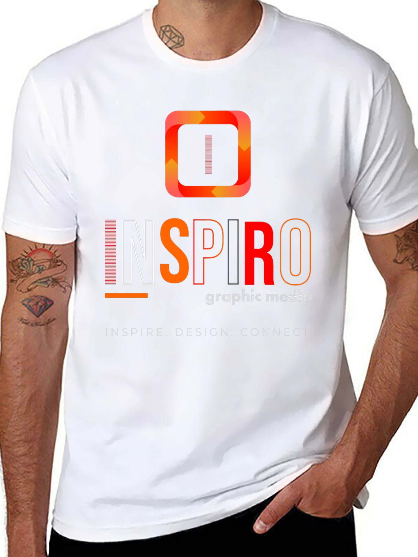 Inspiro Graphic Media Black T-Shirt
