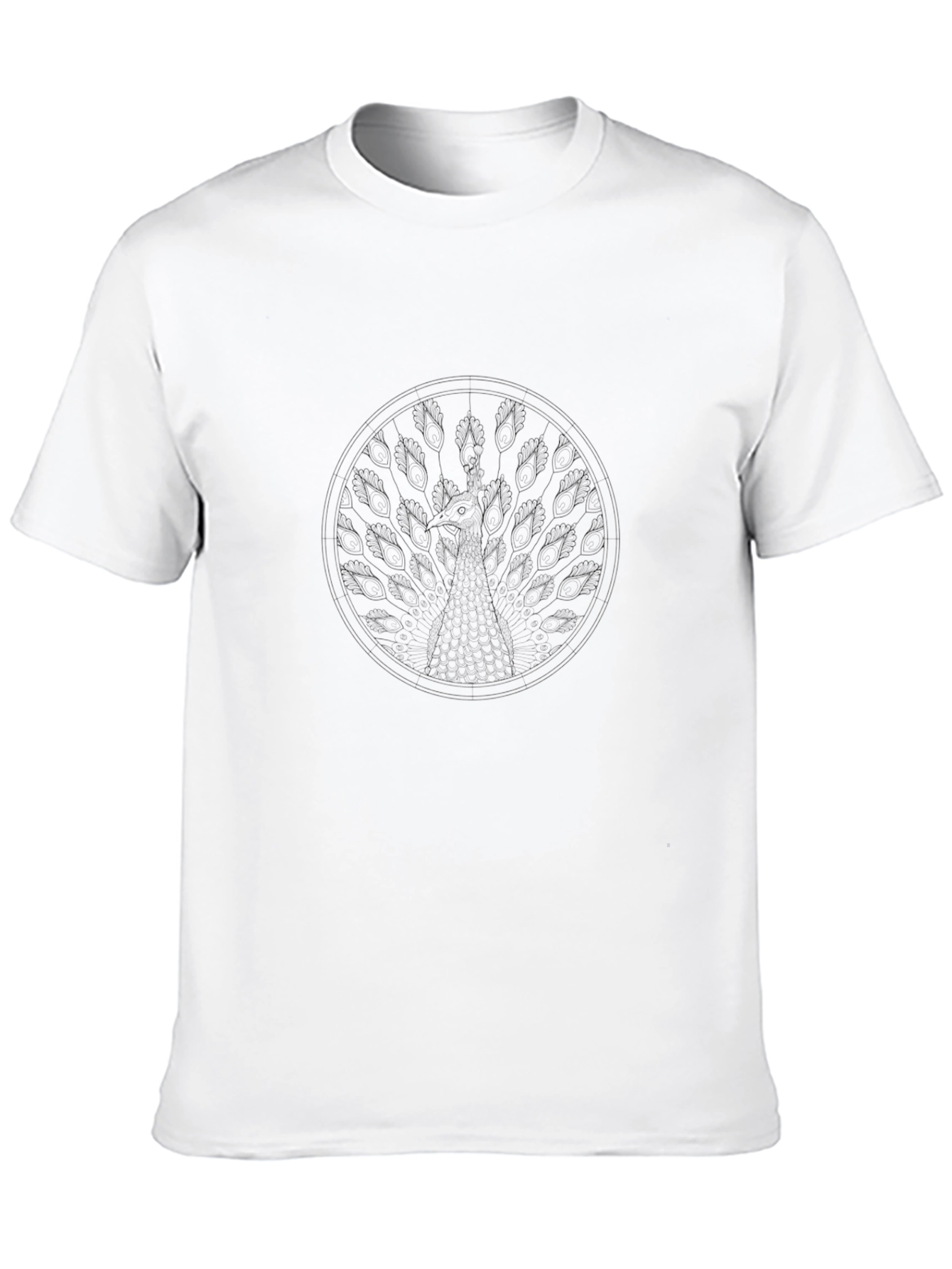 Mens Black Peacock Graphic Tee
