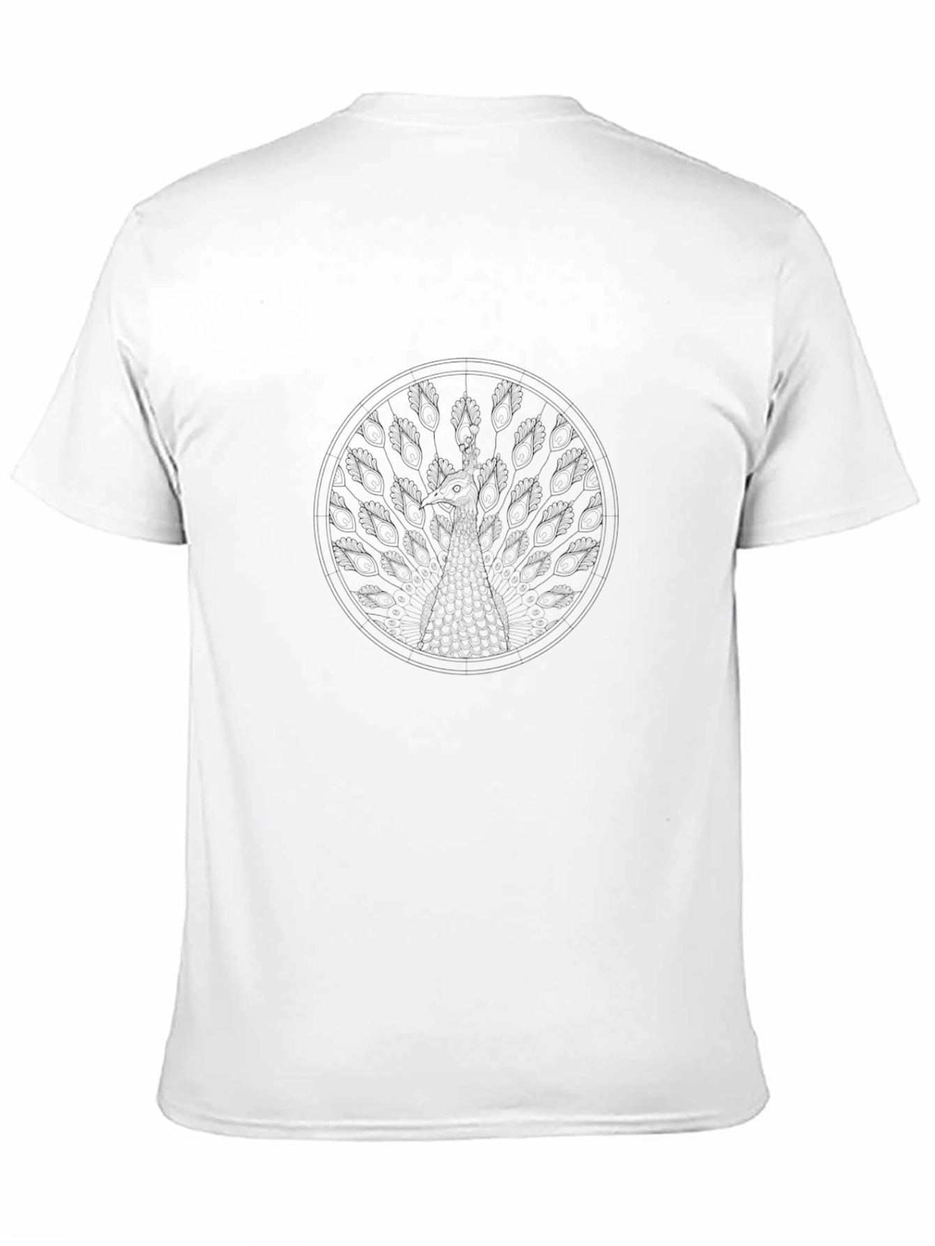 Mens Black Peacock Graphic Tee