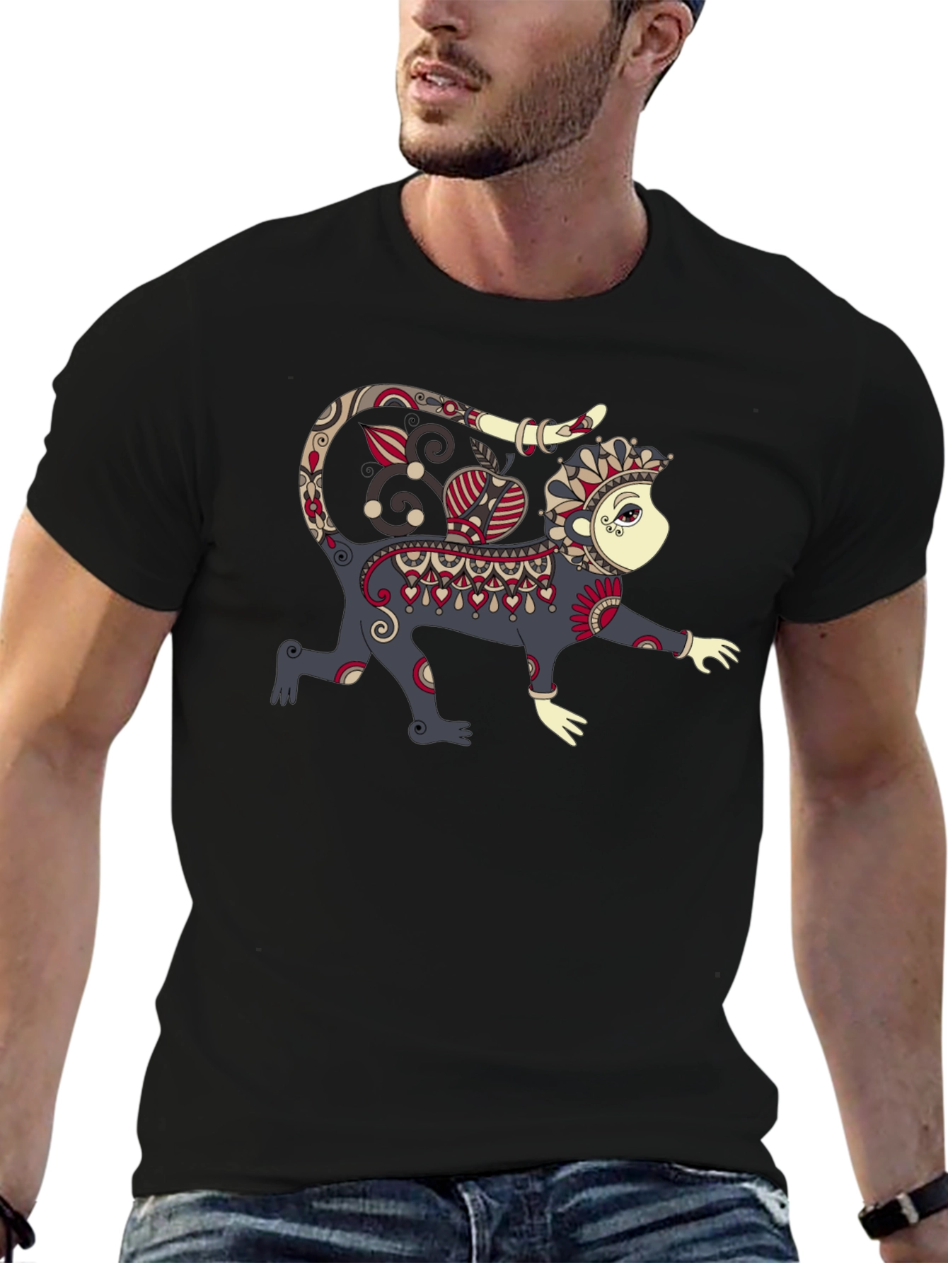 Monkey Graphic Black T-Shirt