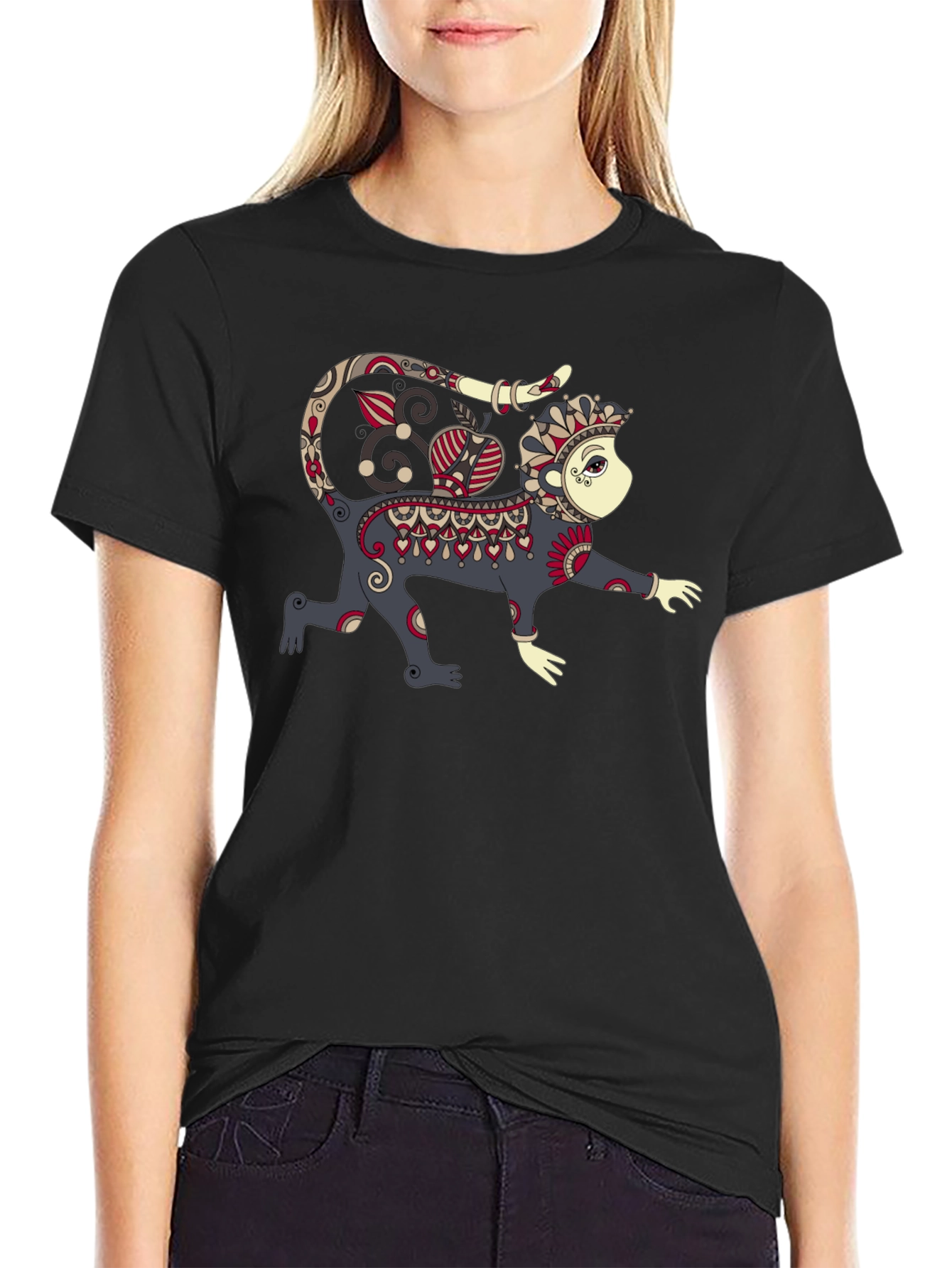 Monkey Graphic Black T-Shirt