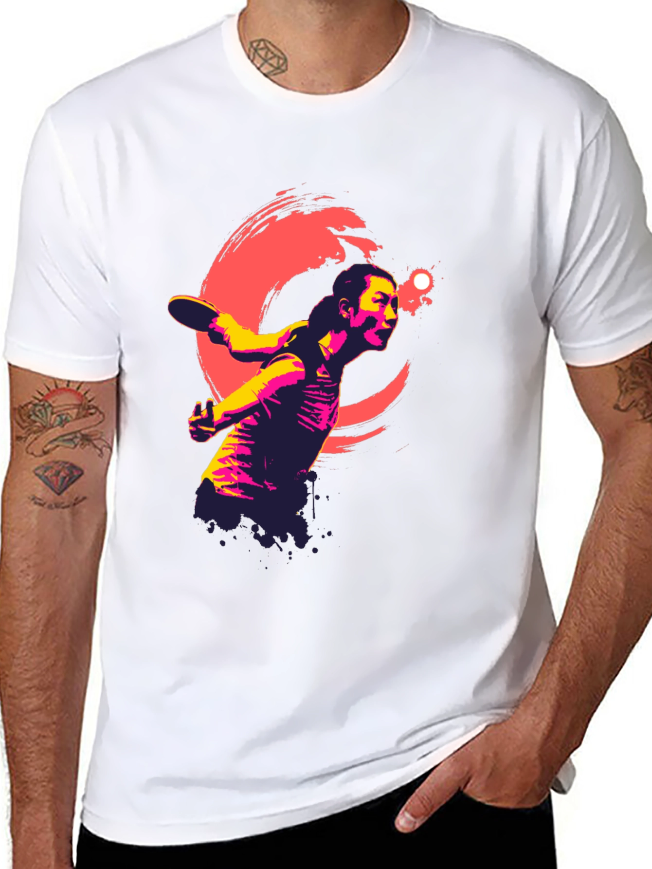 Ping Pong Player Graphic Tee - Modern Athlete Design
