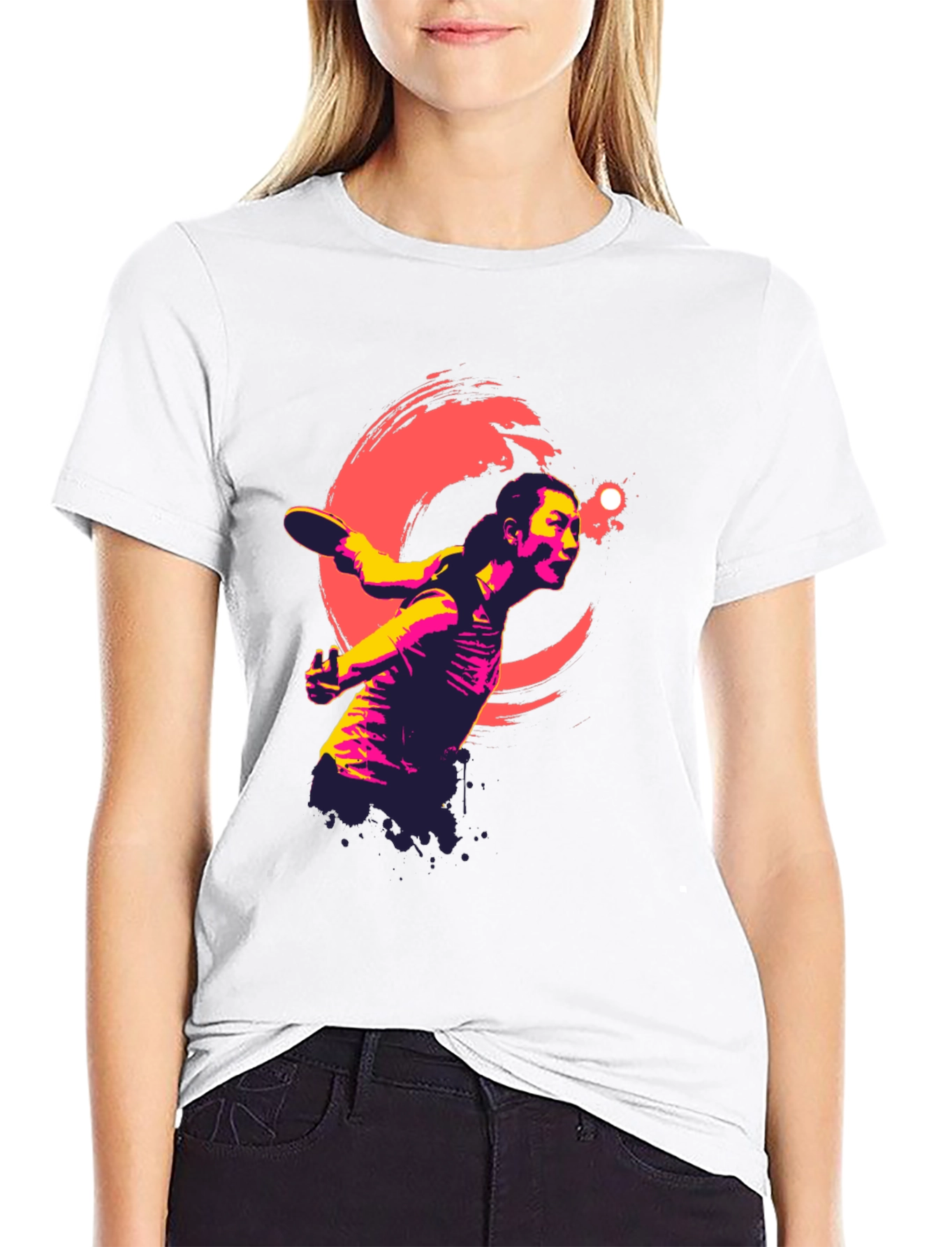 Ping Pong Player Graphic Tee - Modern Athlete Design