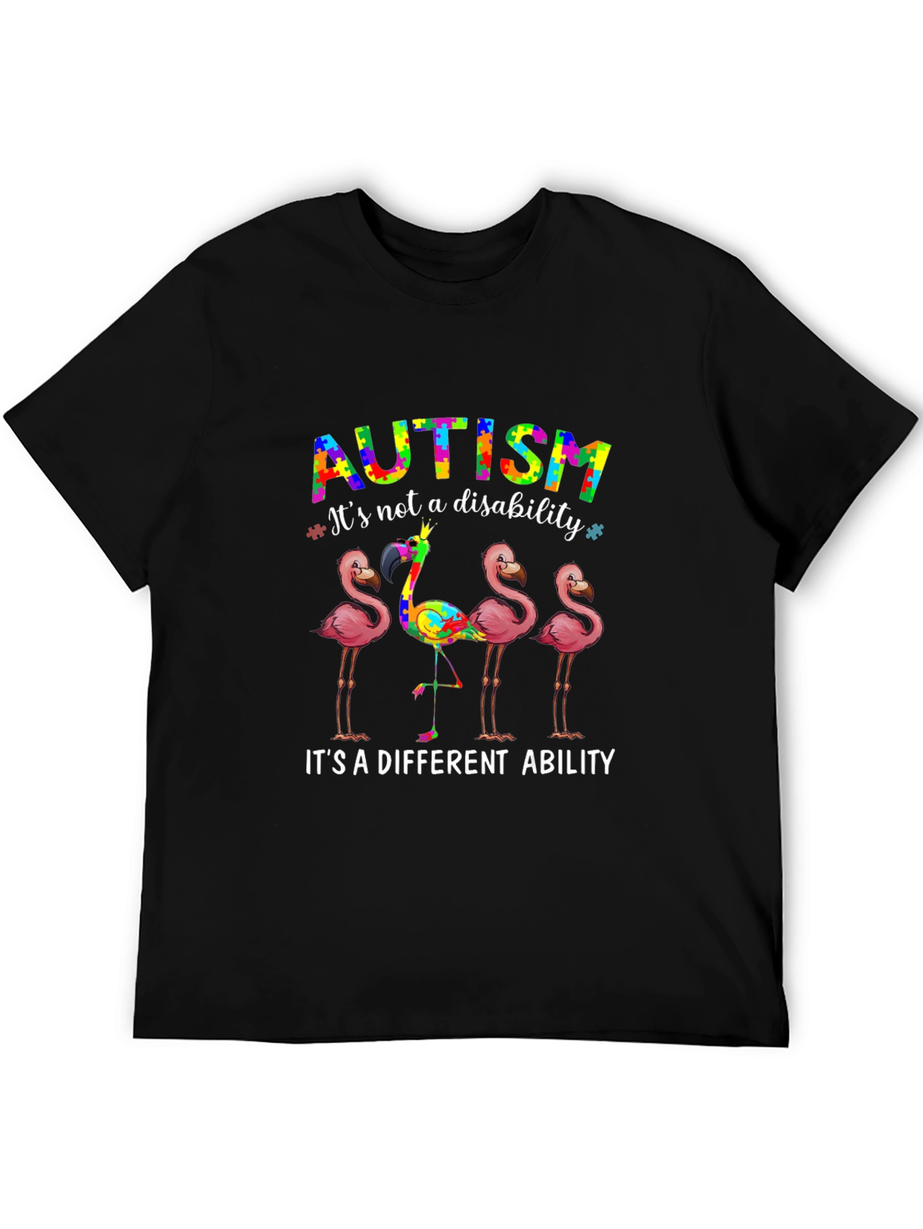 Autism Awareness Flamingo Graphic T-Shirt