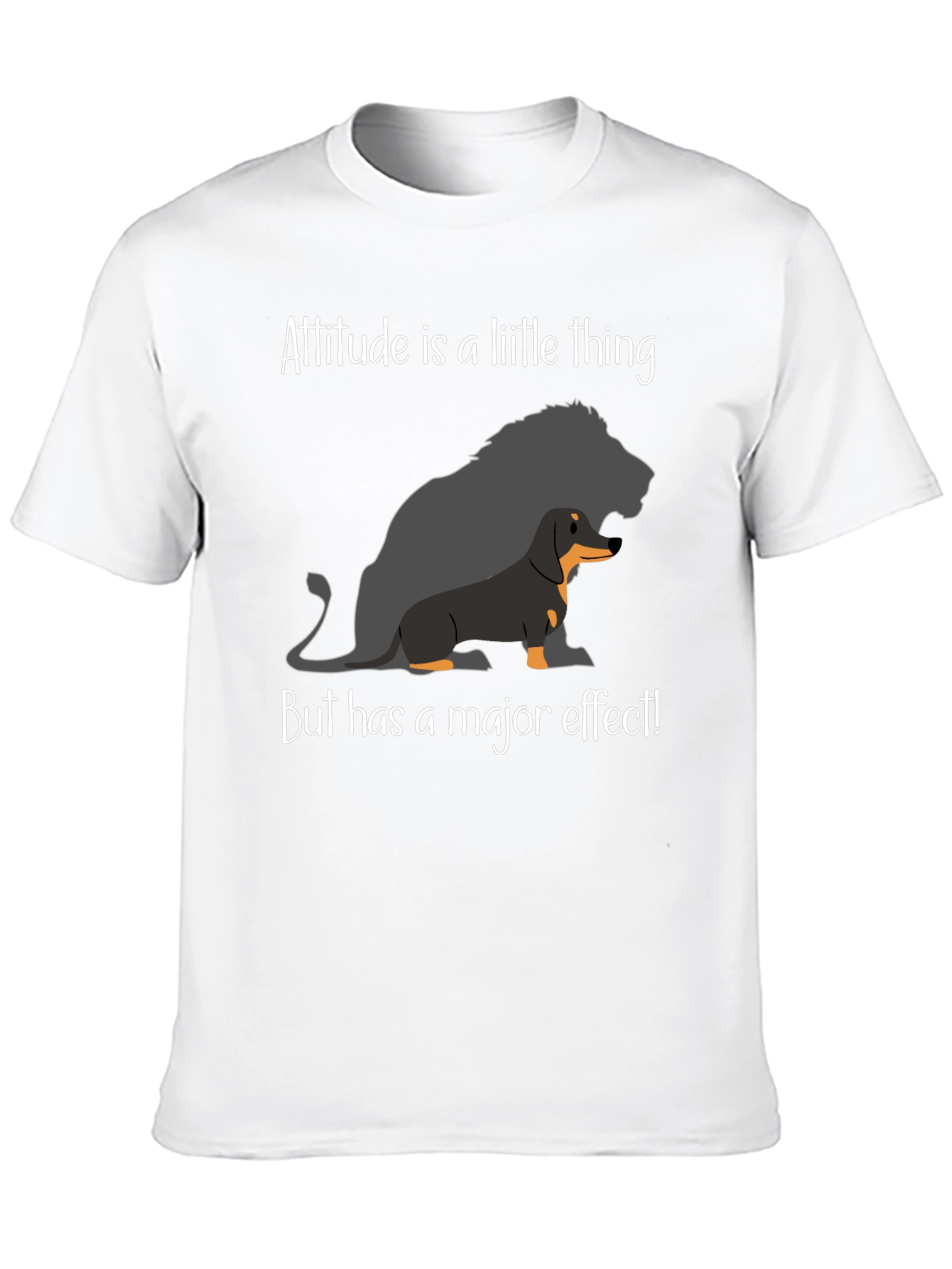 Attitude Dachshund Lion Black T-Shirt